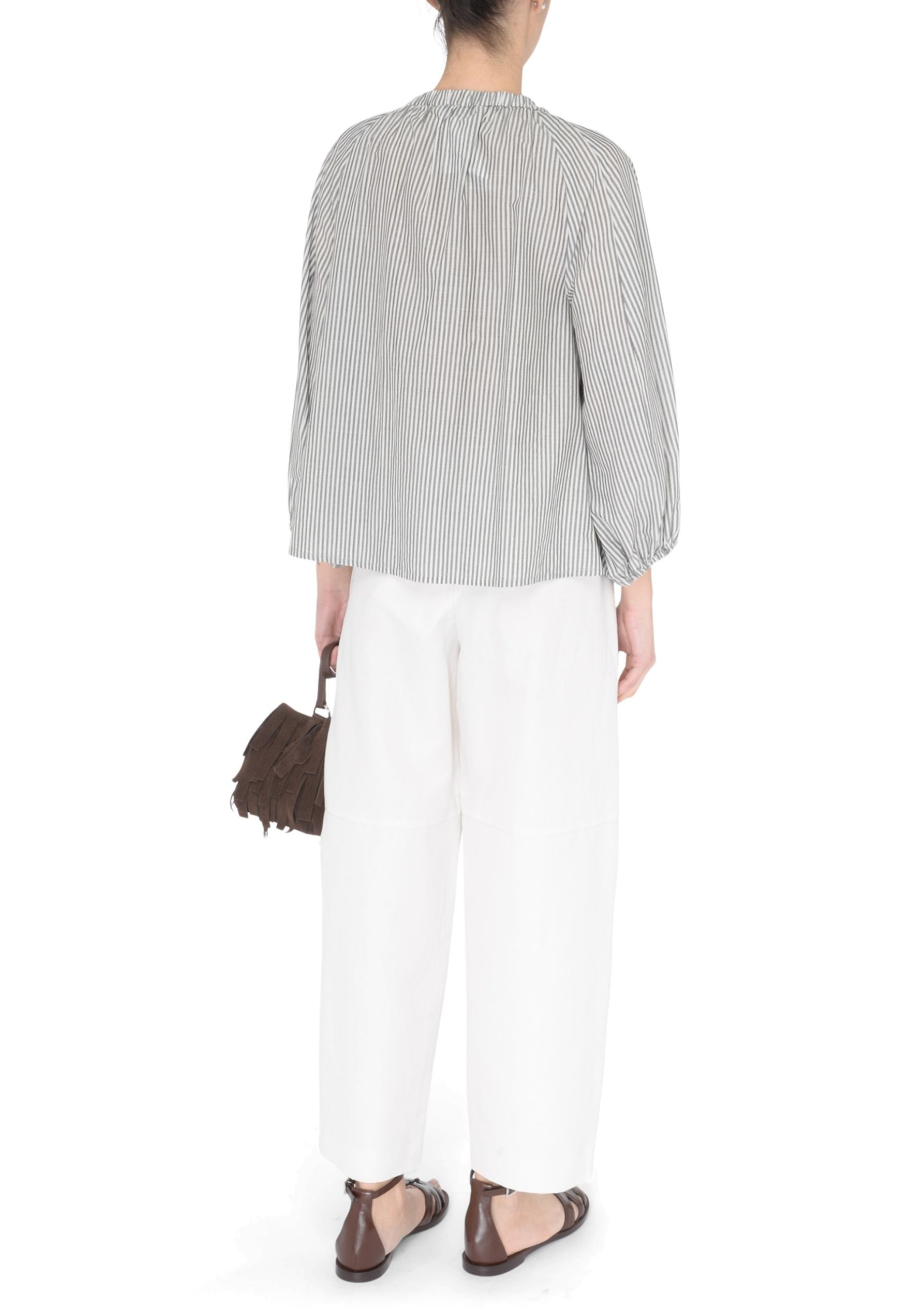 S Max Mara - Pantaloni Jack in Canvas di Cotone, Lino e Seta 