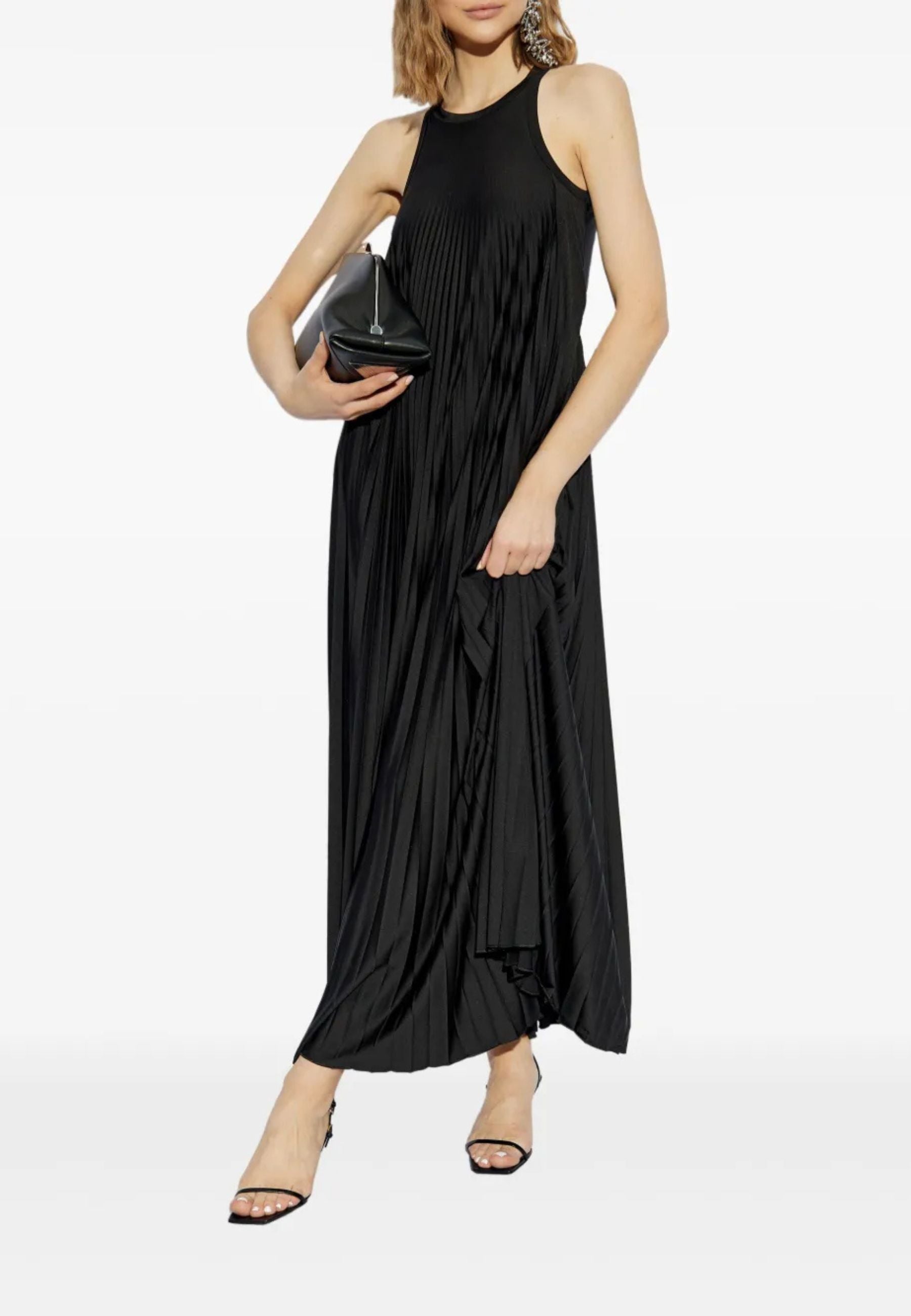 Sportmax - Abito lungo Verdier in jersey plissé 
