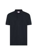 Polo in cotone blu navy con dettagli a contrasto