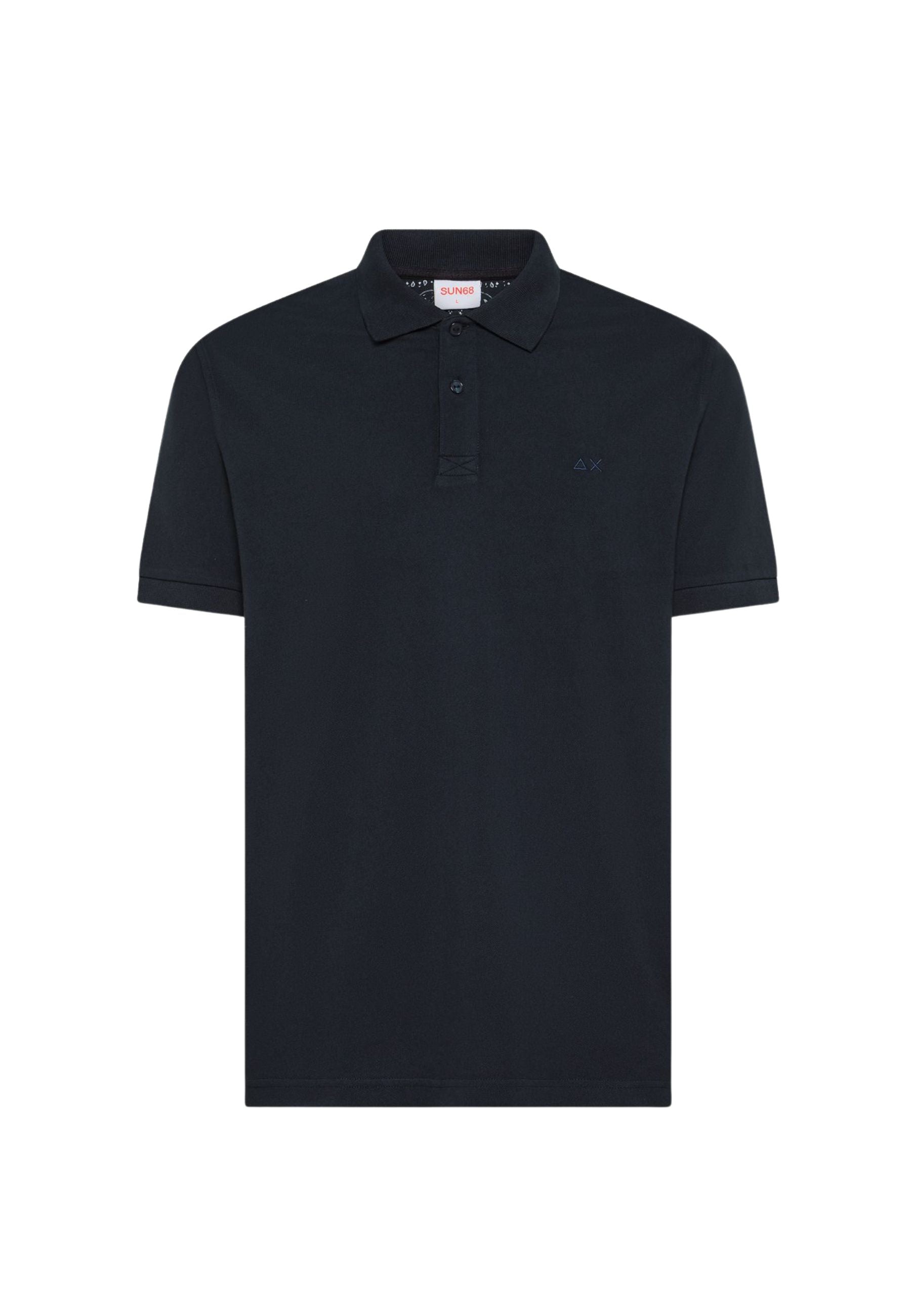 Polo in cotone blu navy con dettagli a contrasto 
