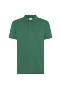 Polo in cotone verde muschio con dettagli a contrasto