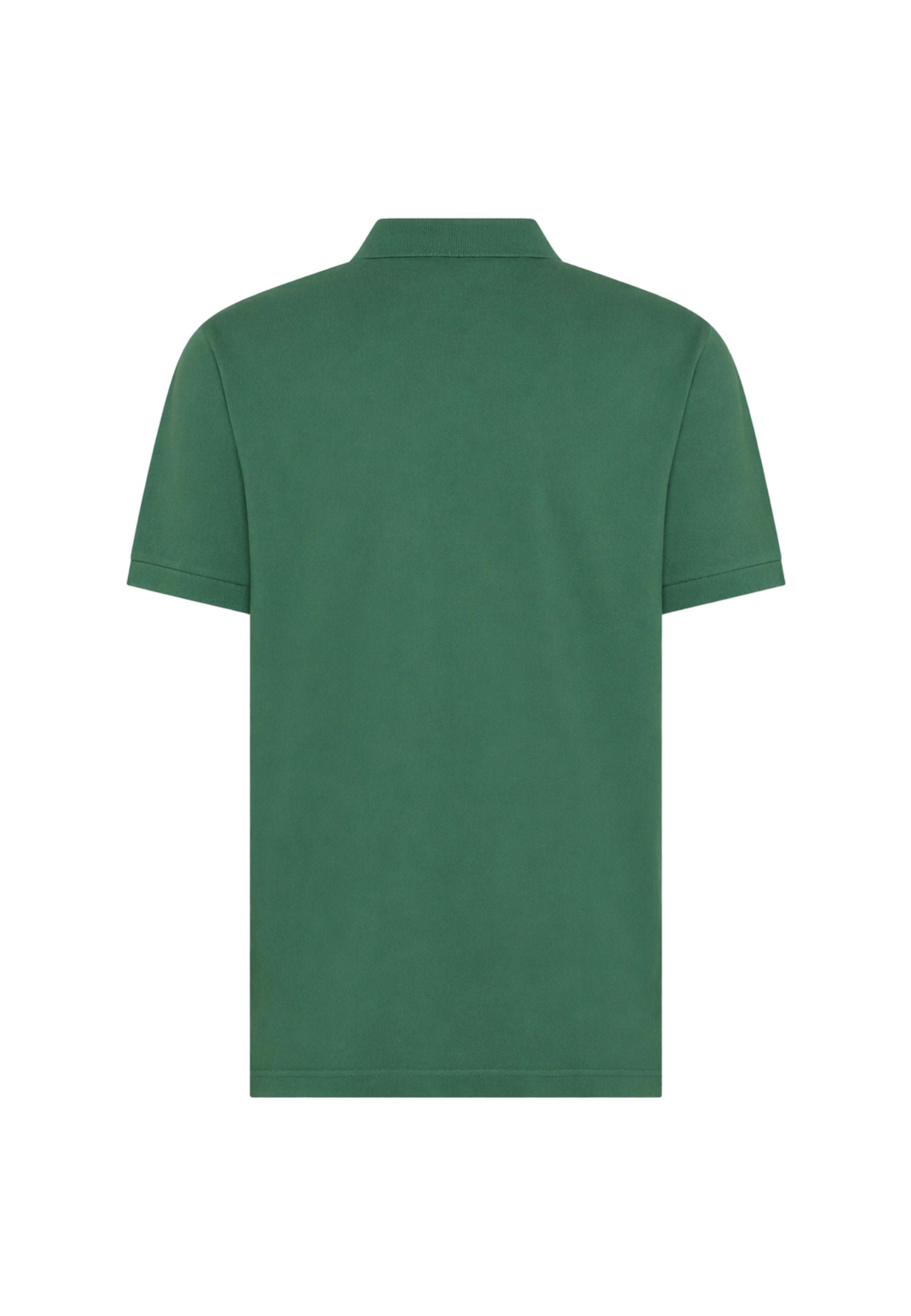 Polo in cotone verde muschio con dettagli a contrasto 