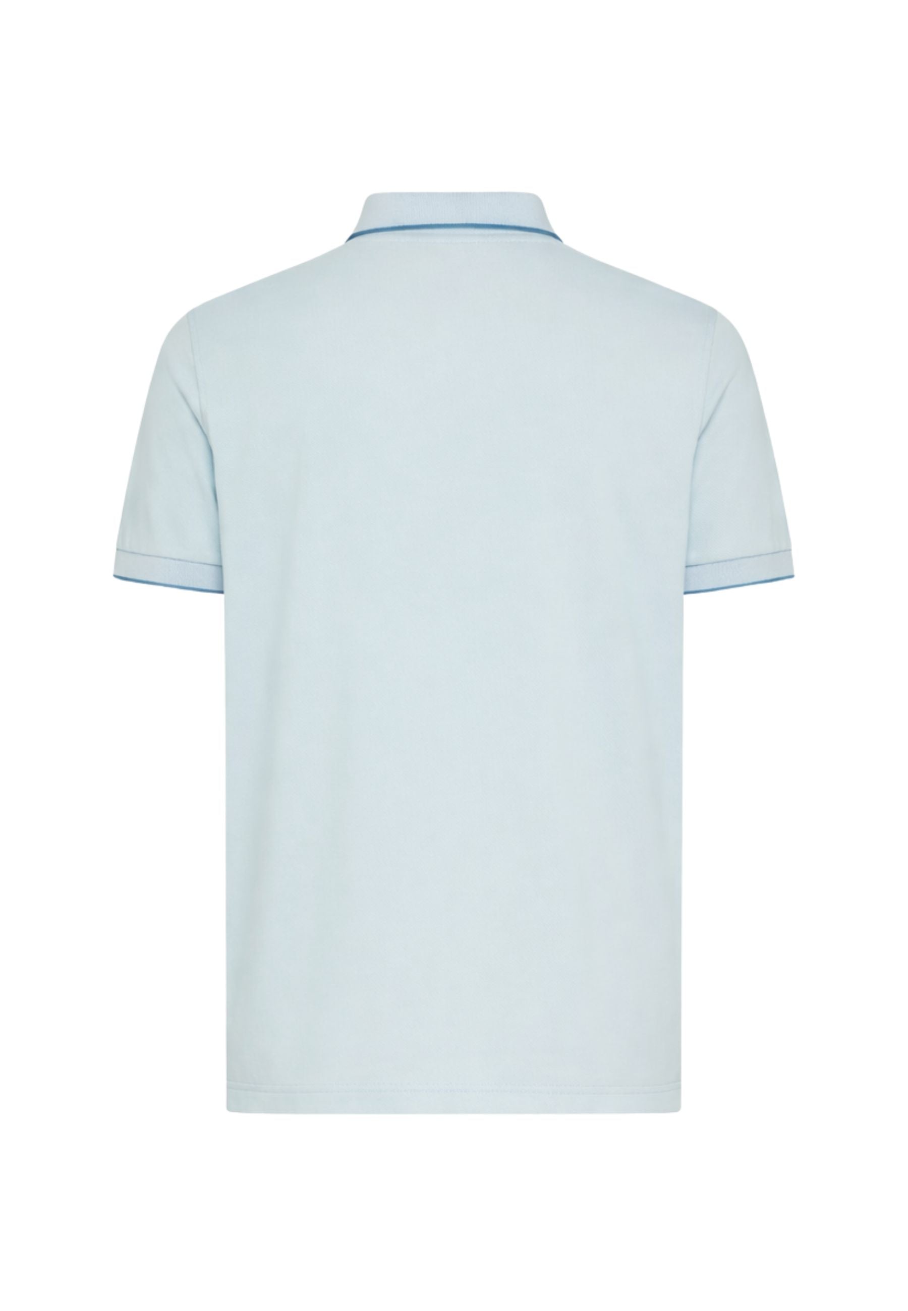 Polo con dettagli a contrasto in cotone azzurro 