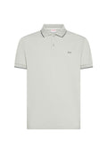 Light grey cotton polo shirt with contrast details