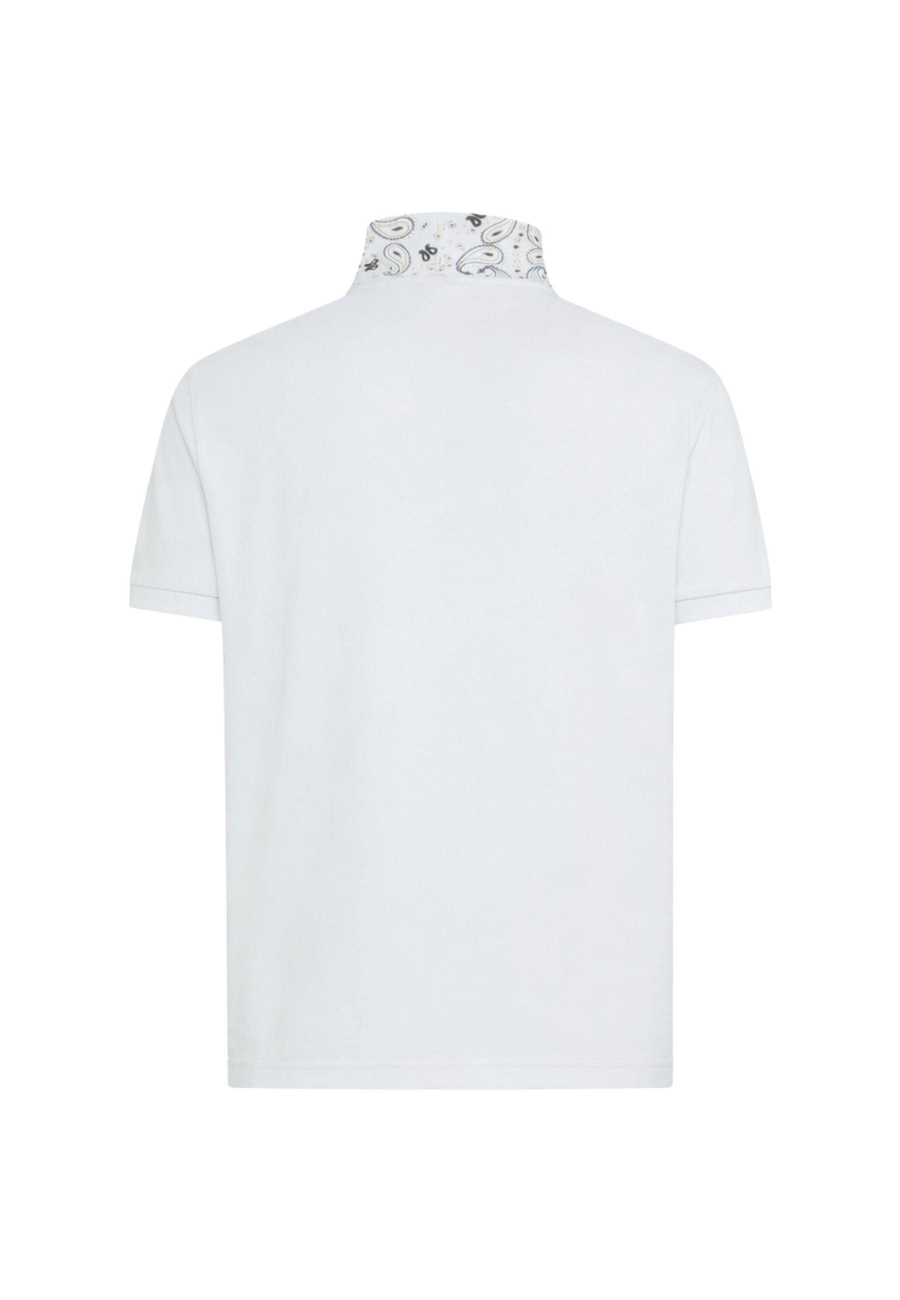 Polo con stampa paisley in cotone bianco 