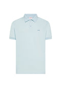 Hellblaues Baumwoll-Polohemd mit Paisleymuster