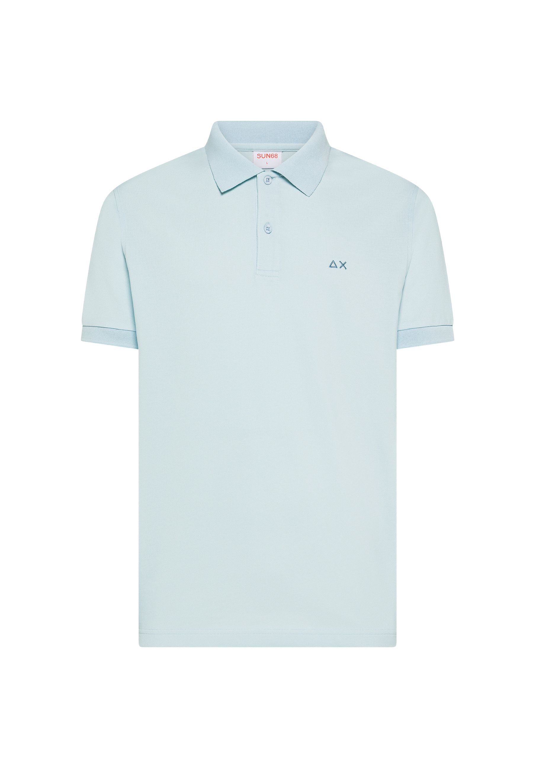 Polo con stampa paisley in cotone azzurro 