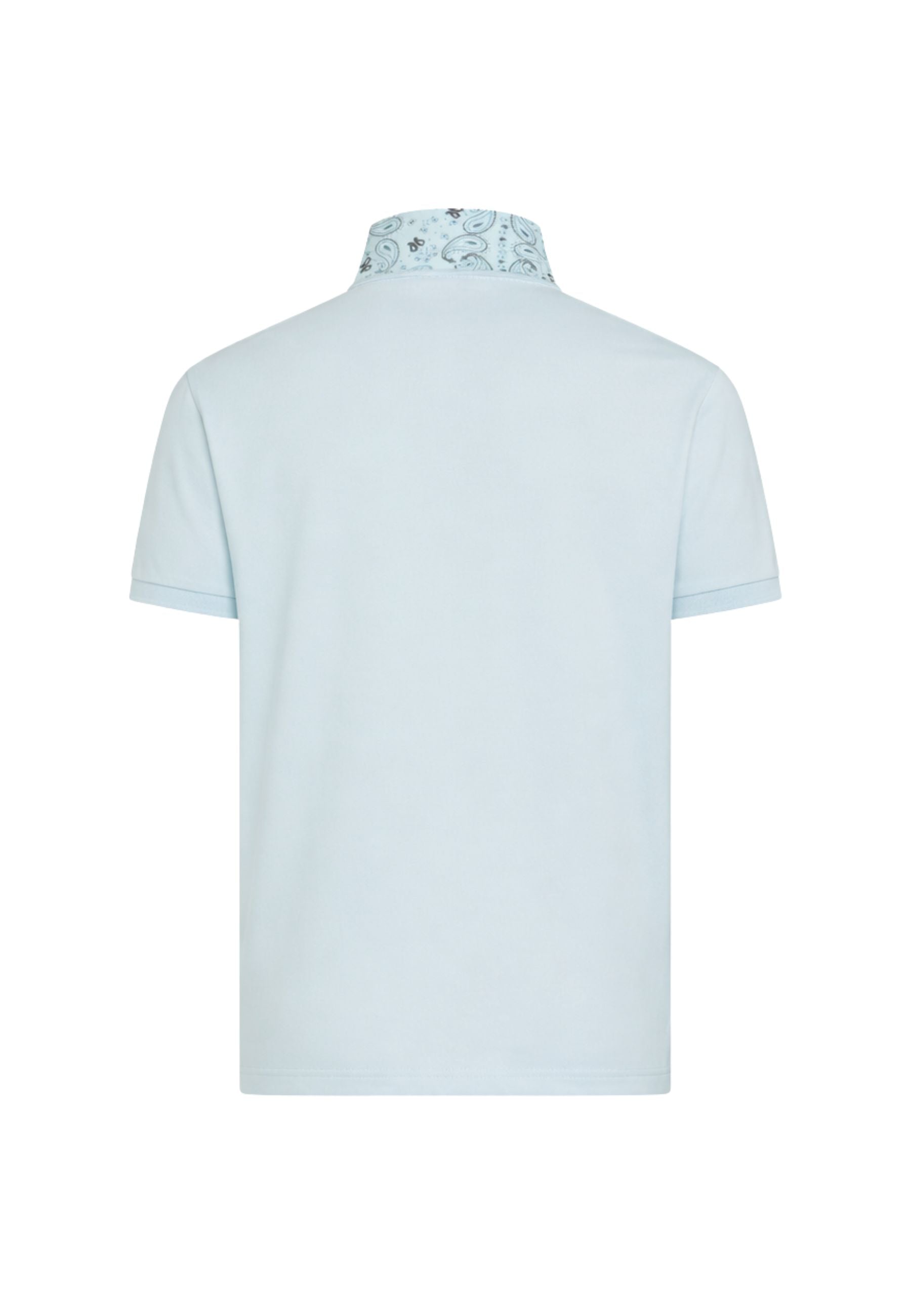 Polo con stampa paisley in cotone azzurro 