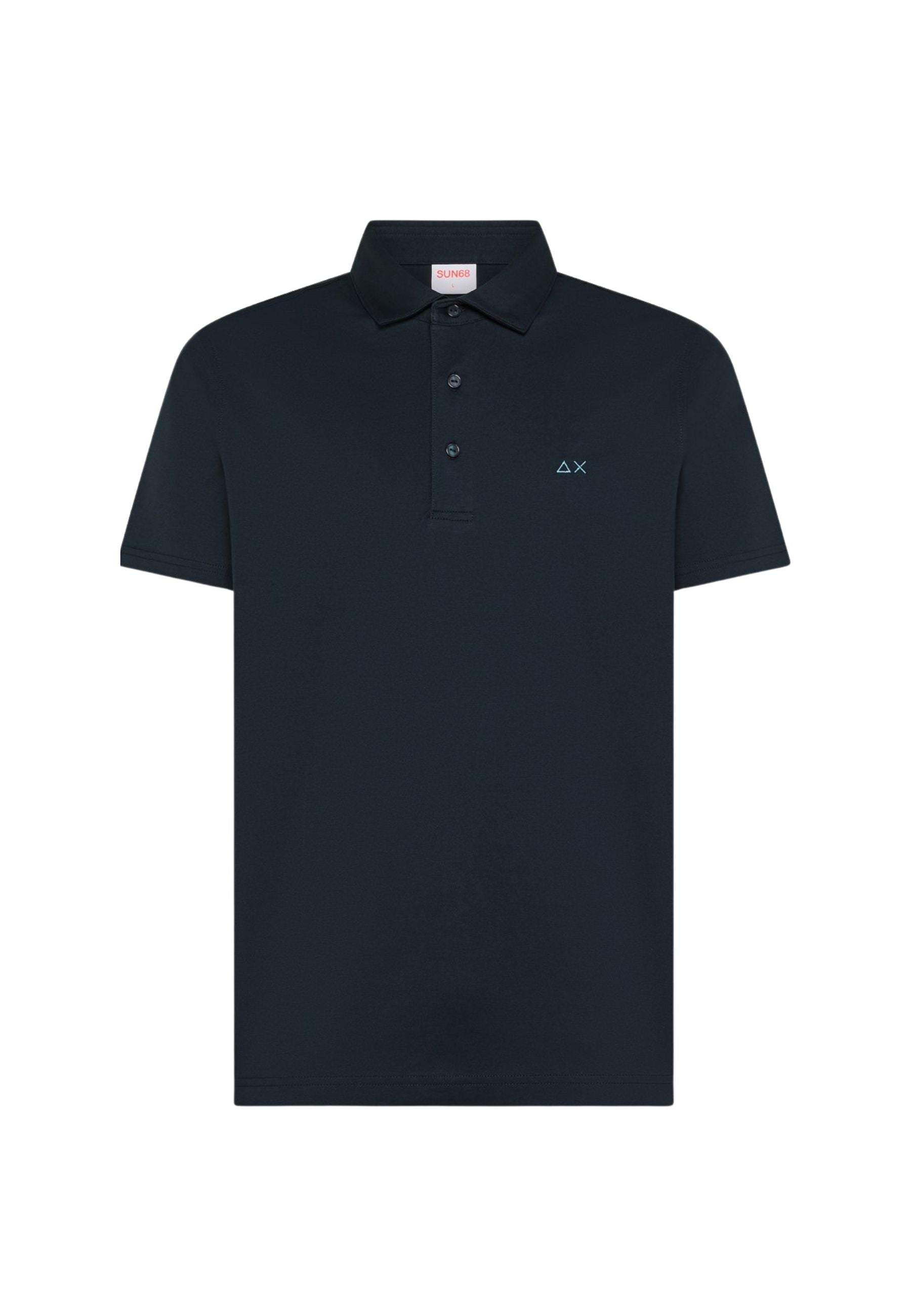 Polo in jersey di cotone blu navy 