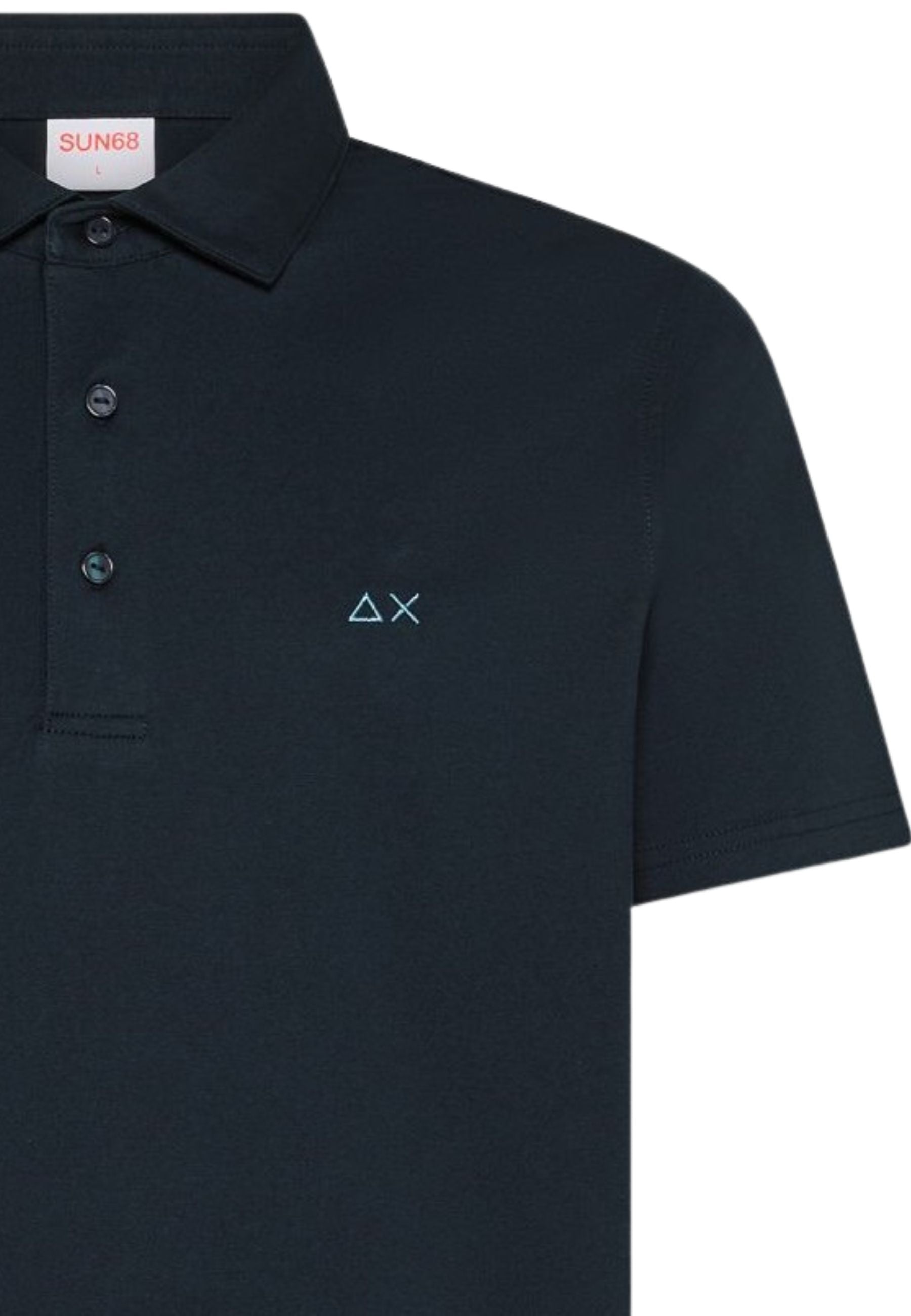 Polo in jersey di cotone blu navy 