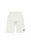 Bermuda in felpa di cotone bianco panna