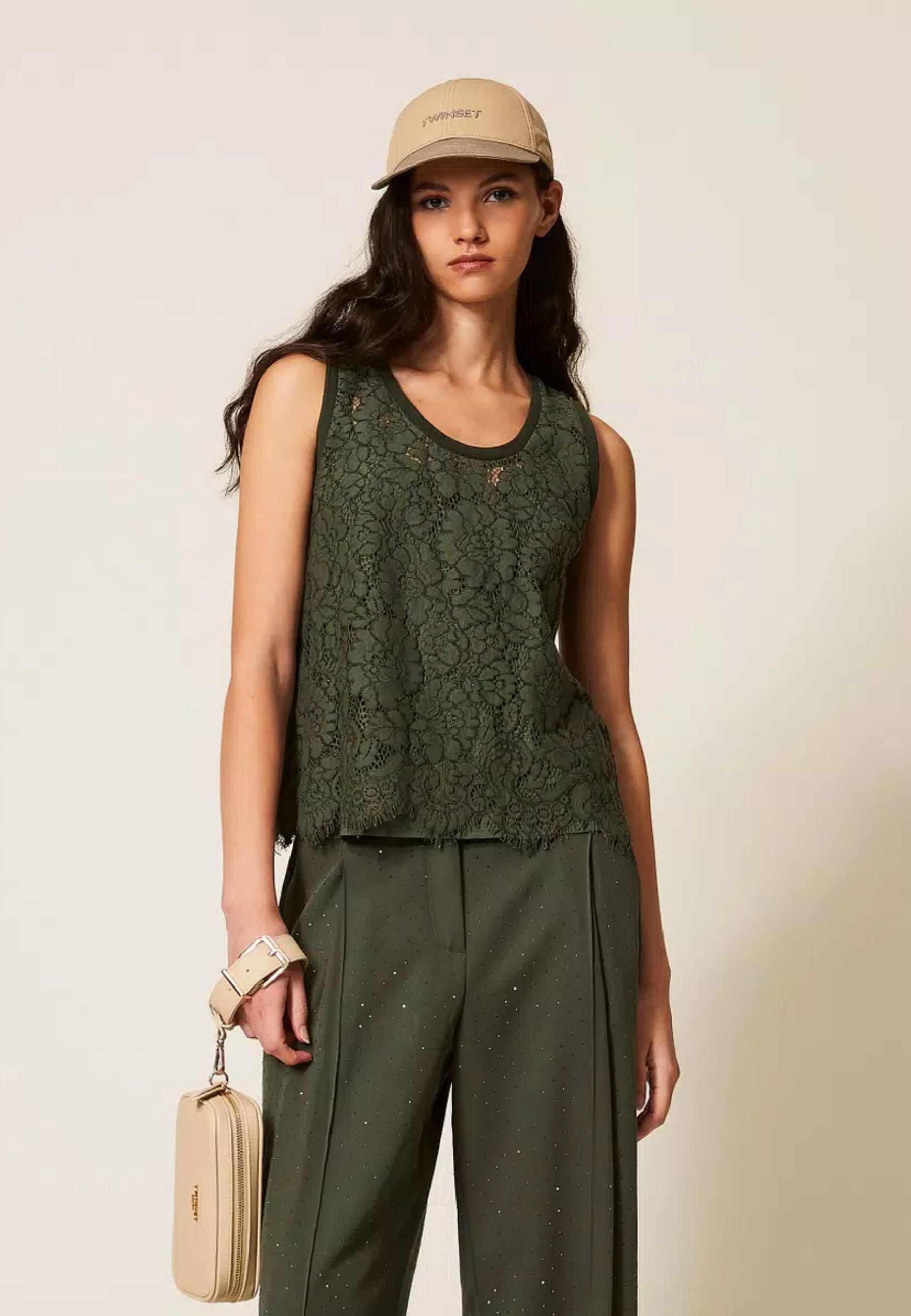 Twinset Milano - Top in pizzo rébrodé 