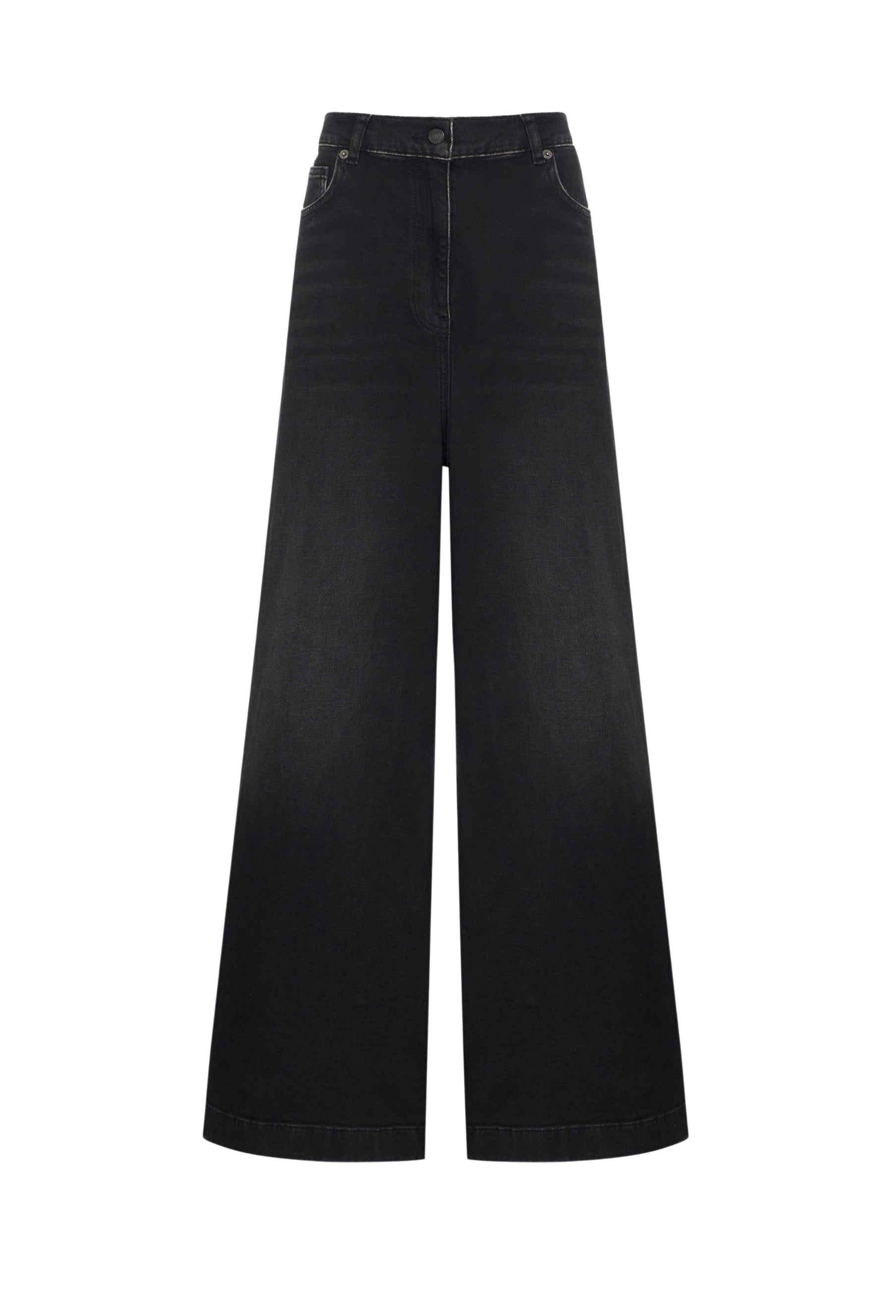 Jeans Wide Leg Donna - Nero 