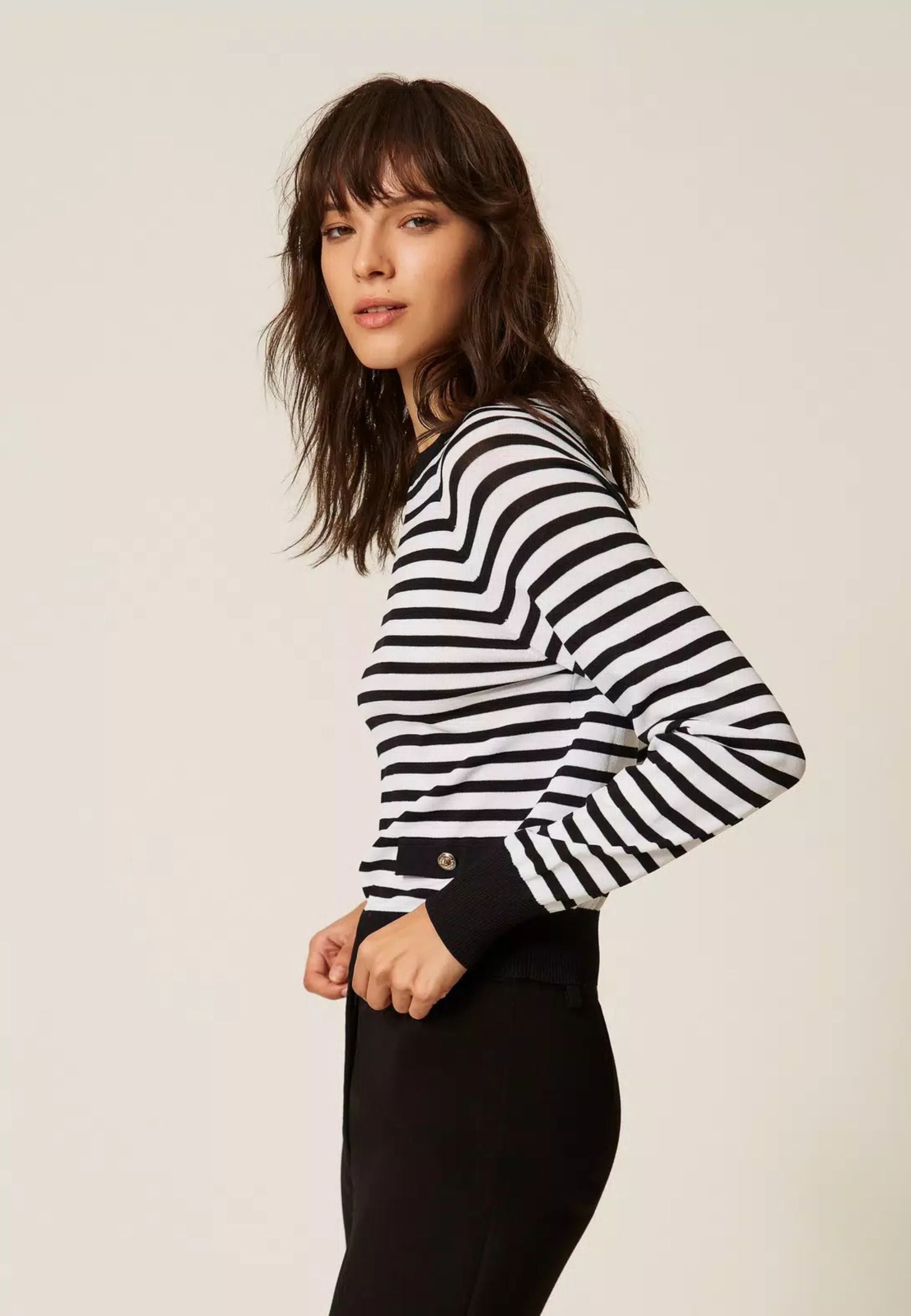 Maglia girocollo a righe Actitude 