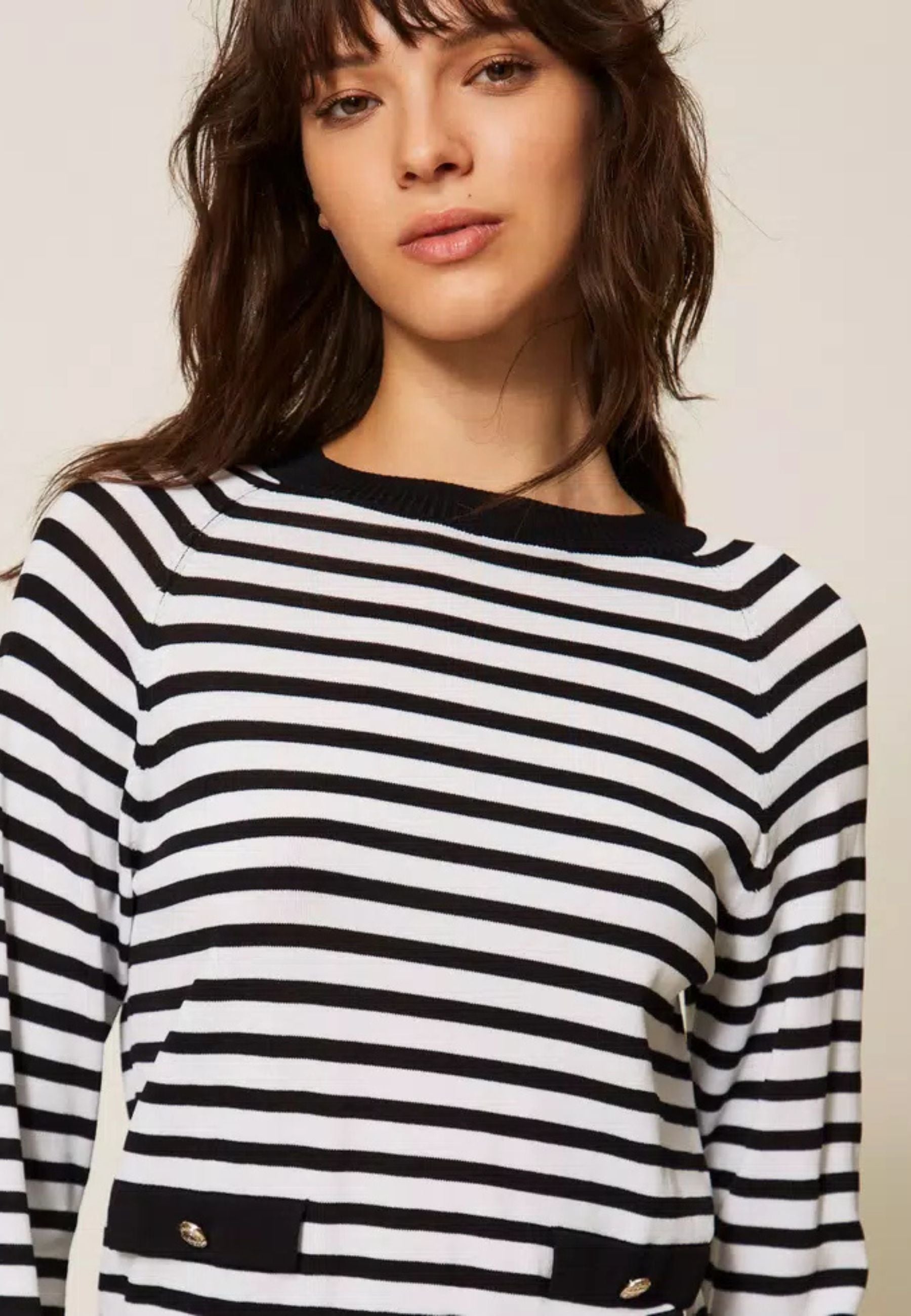 Maglia girocollo a righe Actitude 