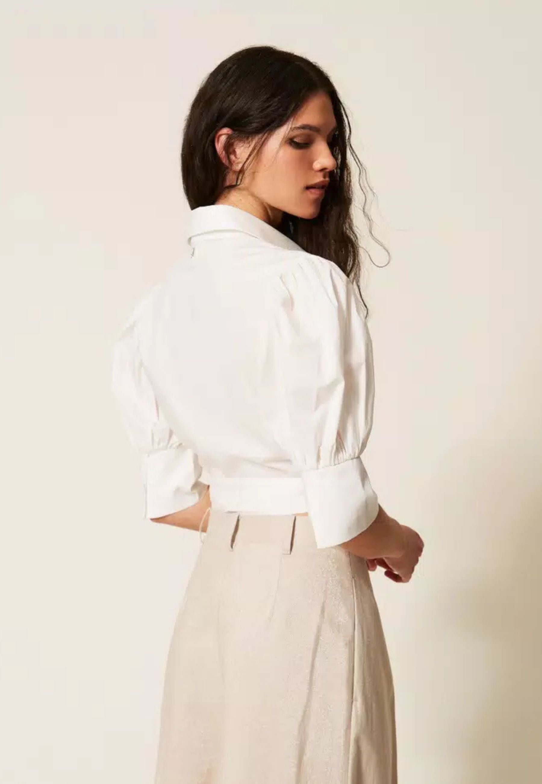 Actitude Camicia a Portafoglio in Popeline di Cotone Stretch 