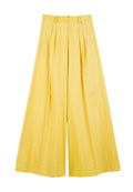 Twinset Cotton and Linen Palazzo Trousers with Lurex - Yellow