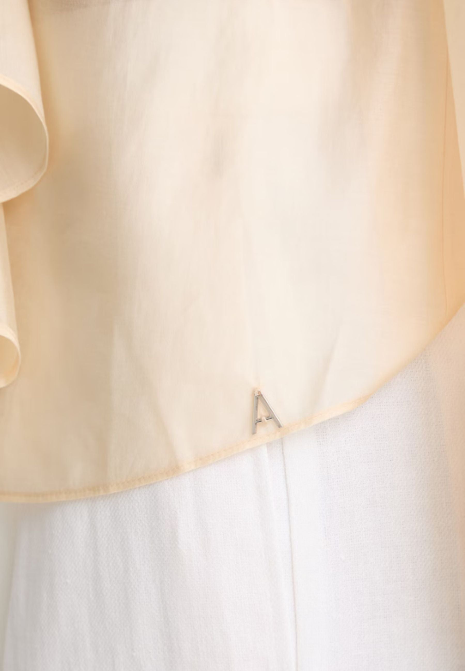 Twinset Blusa con Rouches in Lyocell Blend - Giallo Pastello 