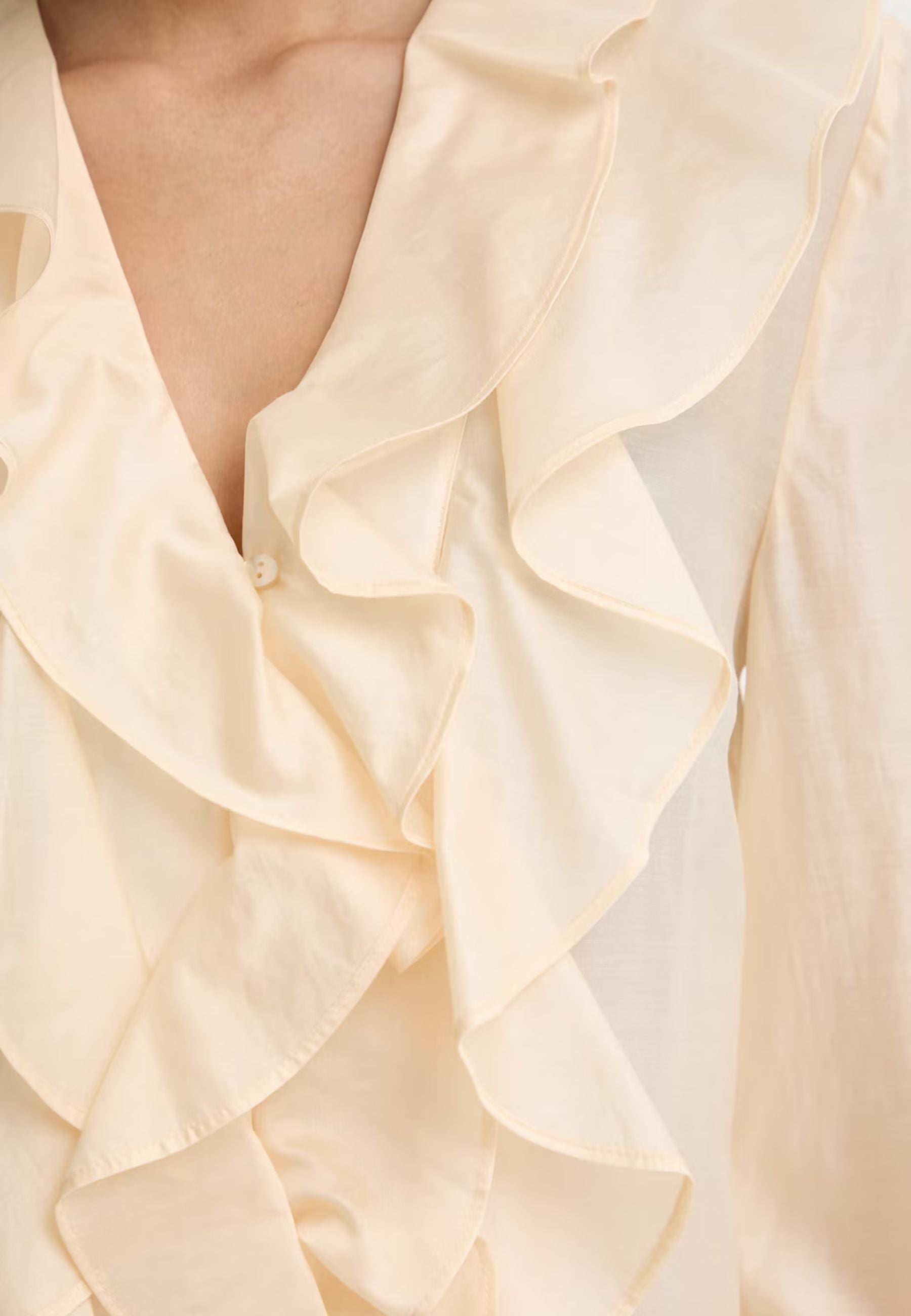 Twinset Blusa con Rouches in Lyocell Blend - Giallo Pastello 