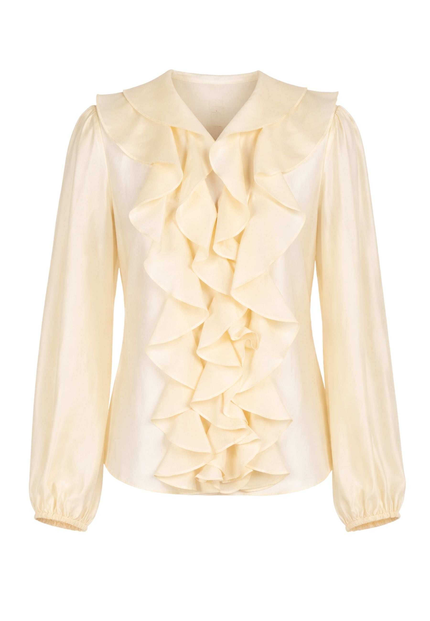 Twinset Blusa con Rouches in Lyocell Blend - Giallo Pastello 