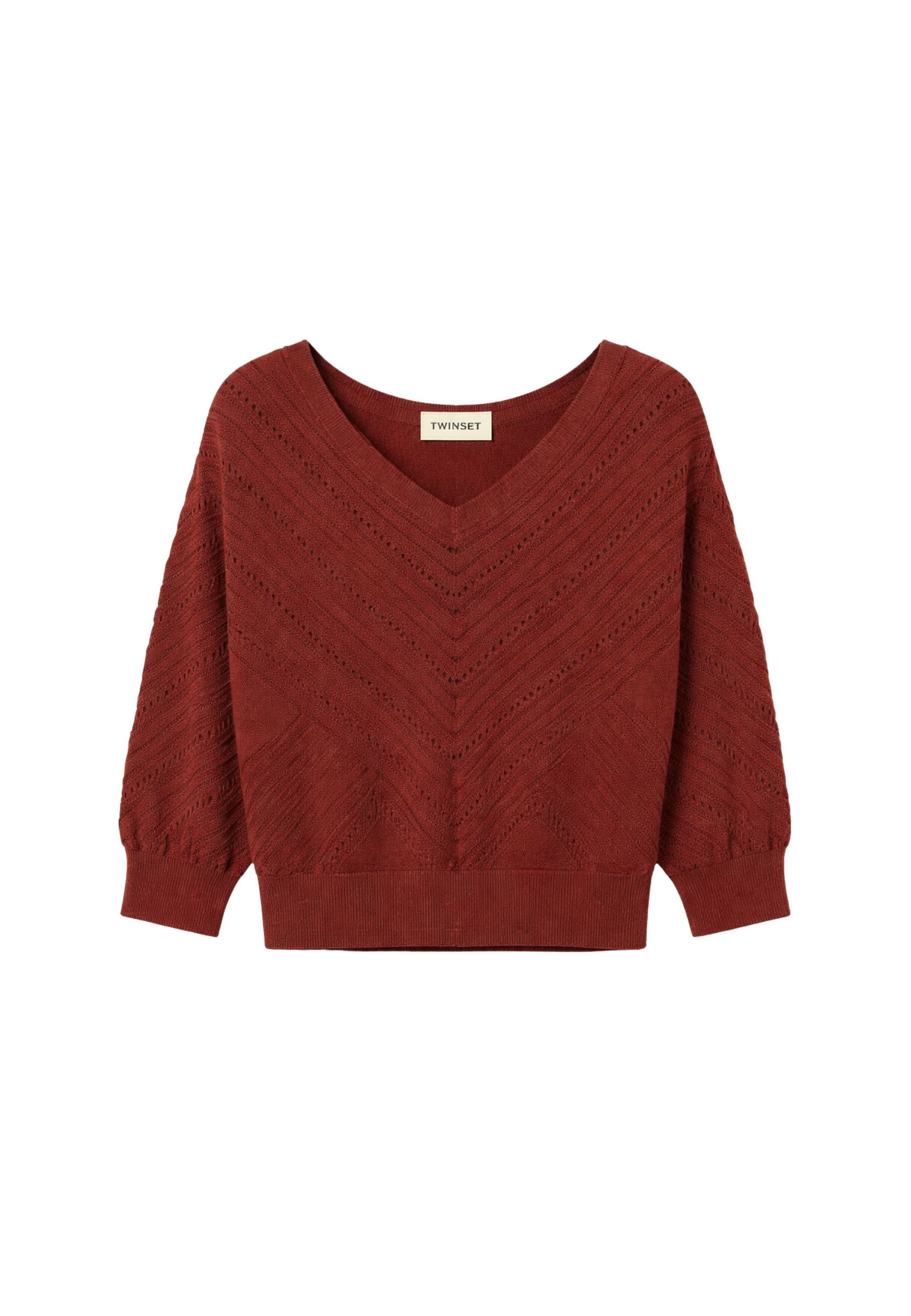 Actitude Maglia Chevron in Misto Viscosa con Lavorazione Punzonata 