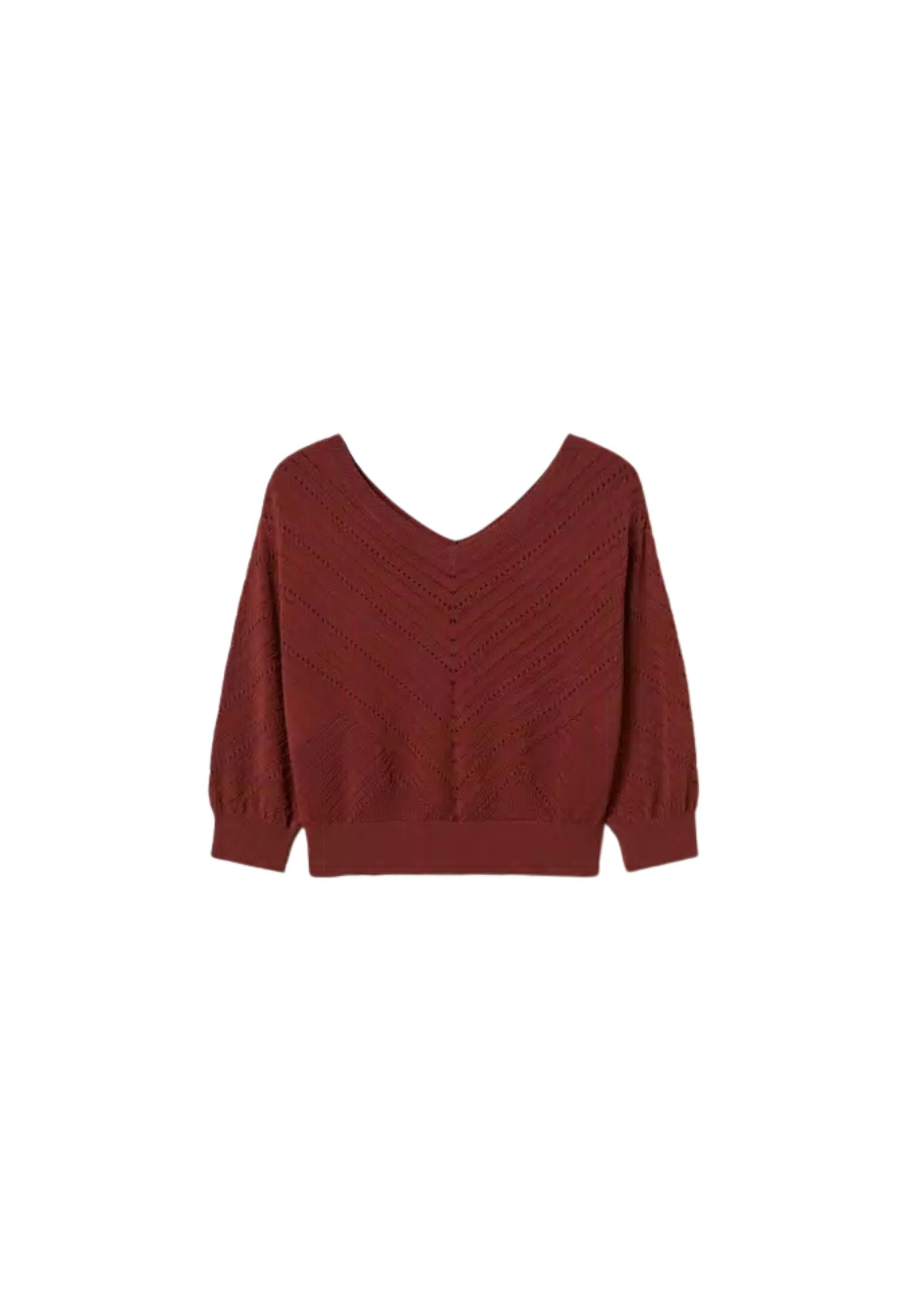 Actitude Maglia Chevron in Misto Viscosa con Lavorazione Punzonata 