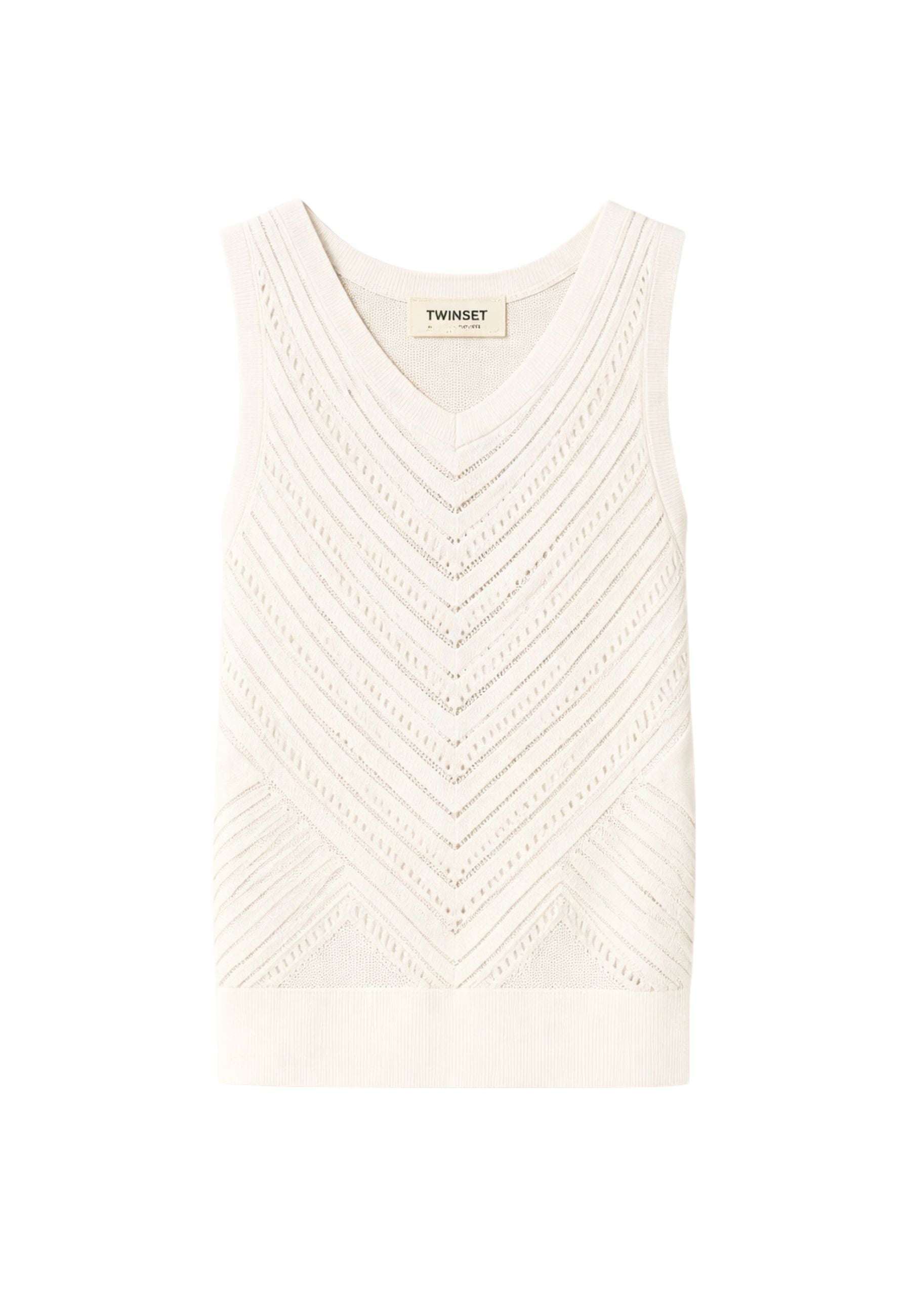 Actitude Top in Maglia Chevron in Misto Viscosa 