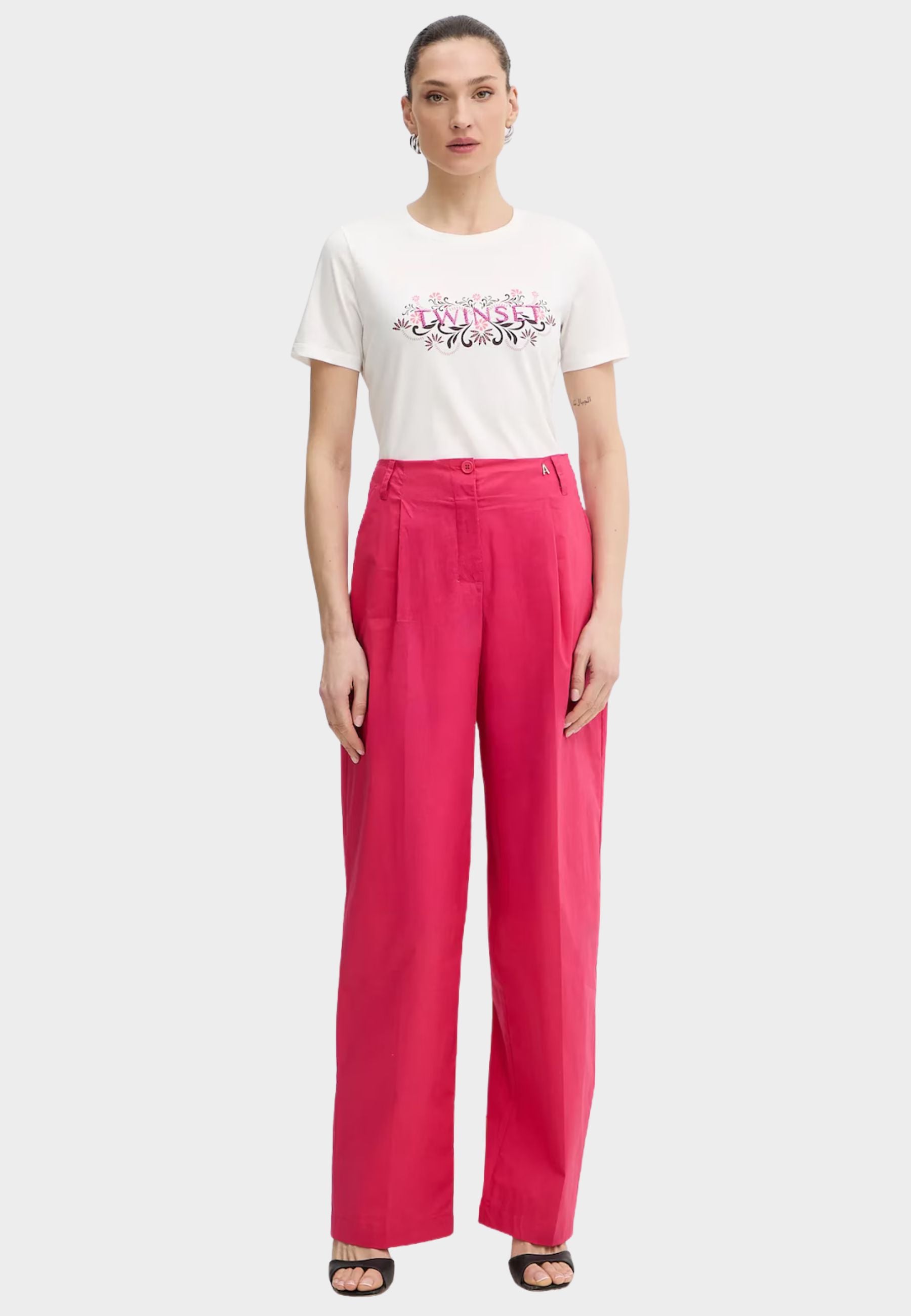 T-shirt con ricamo logo Twinset 