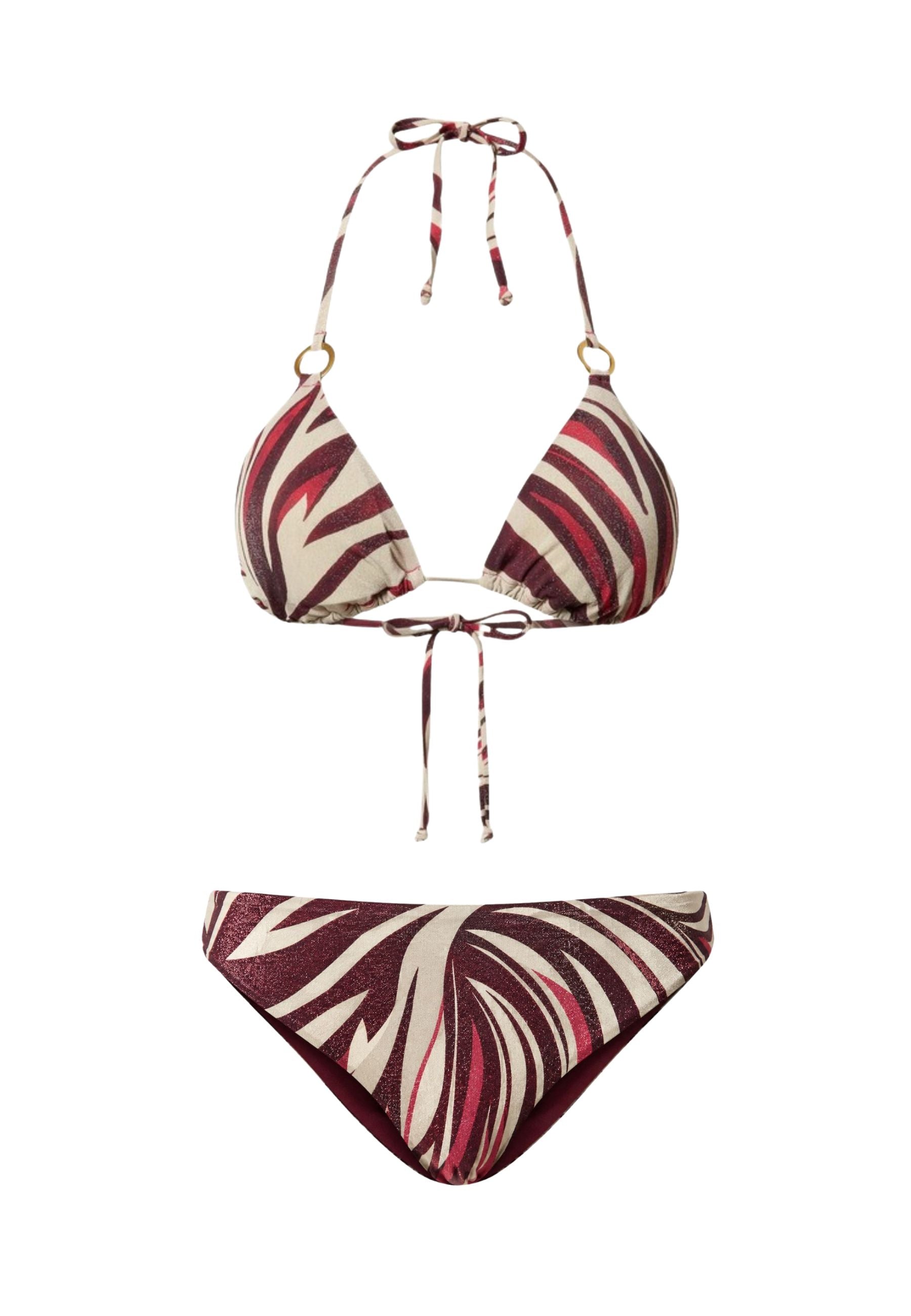 Bikini Twinset triangolo con lurex e stampa zebra multicolor 