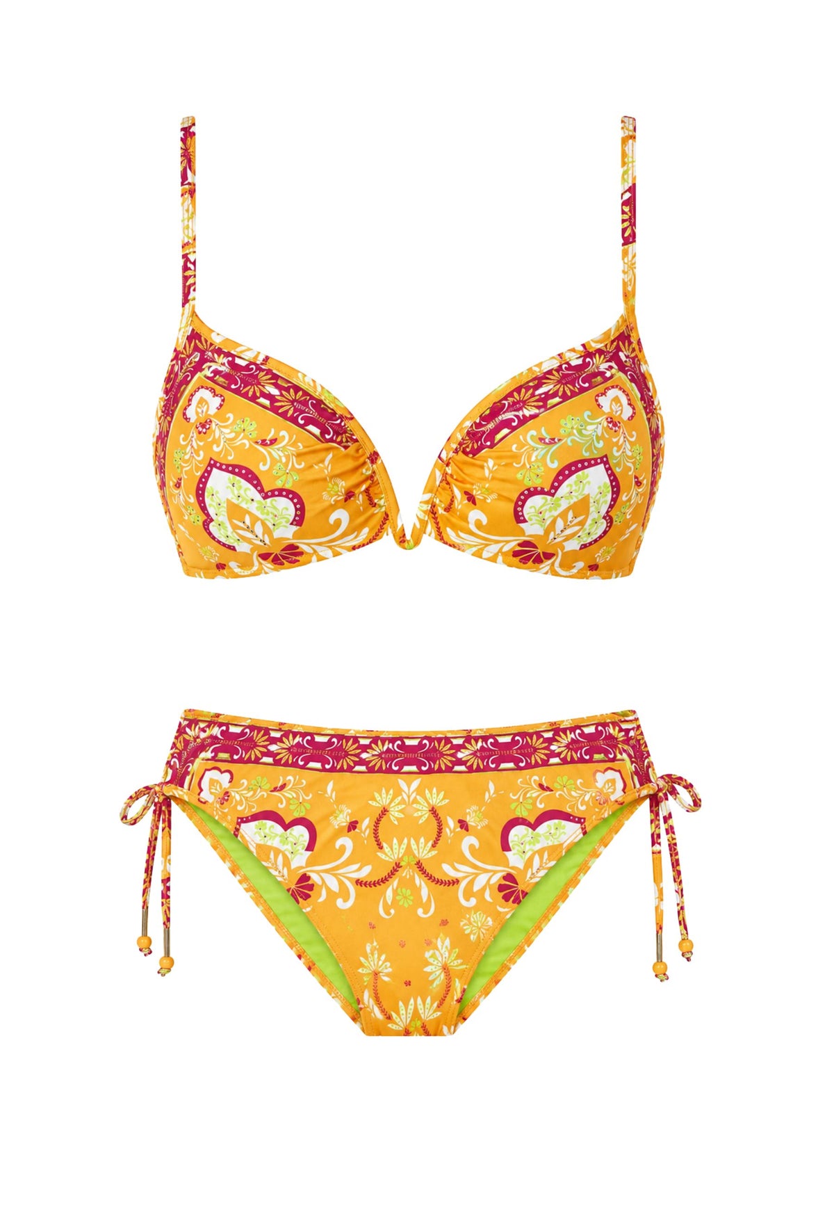 Bikini Triangolo Foulard Orange con Strass 