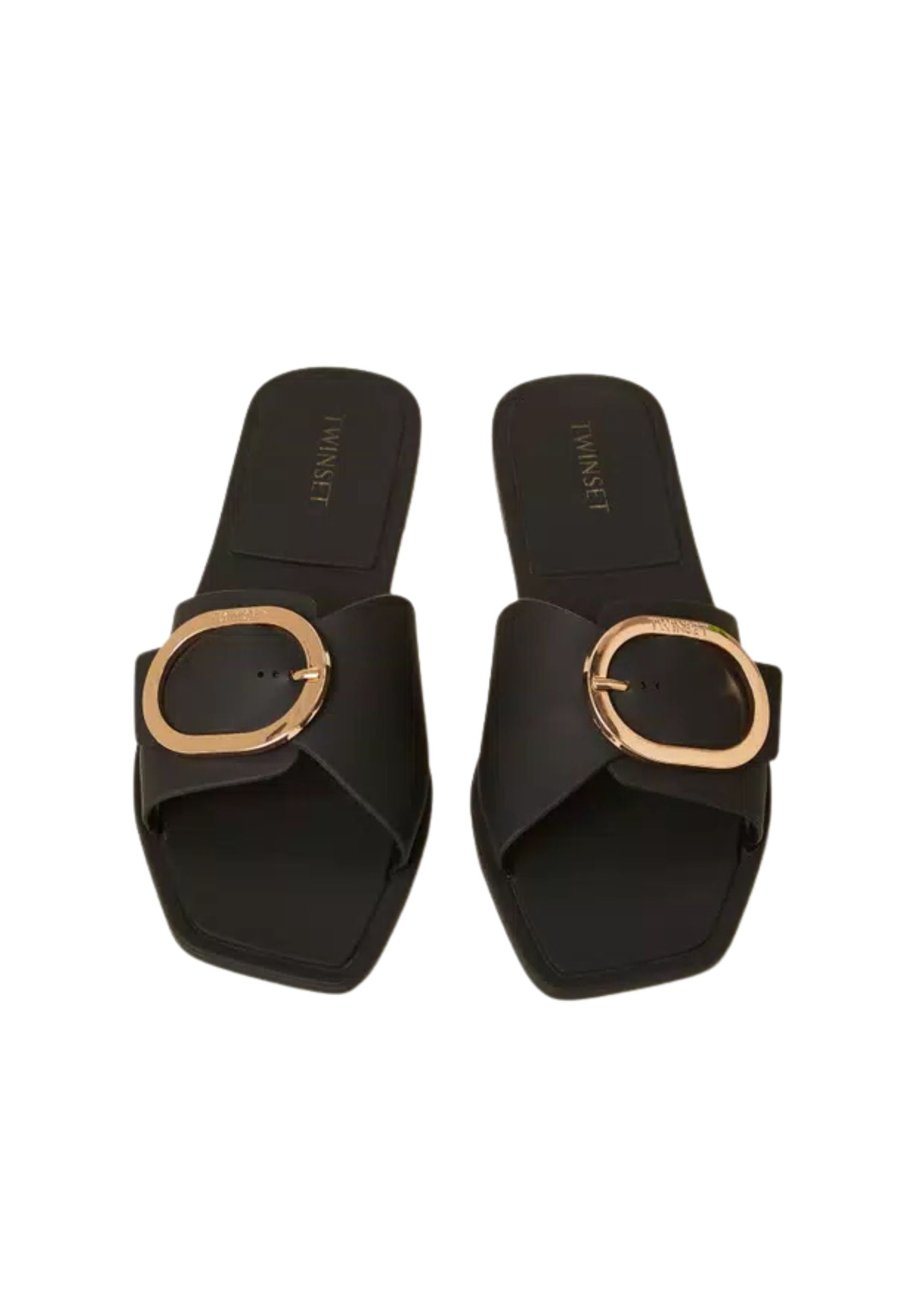 Sandali Slide con Fibbia Logo in Metallo 