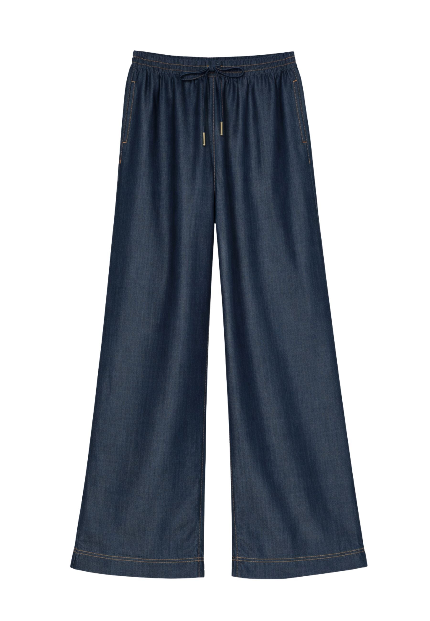 Pantaloni ampi in chambray 