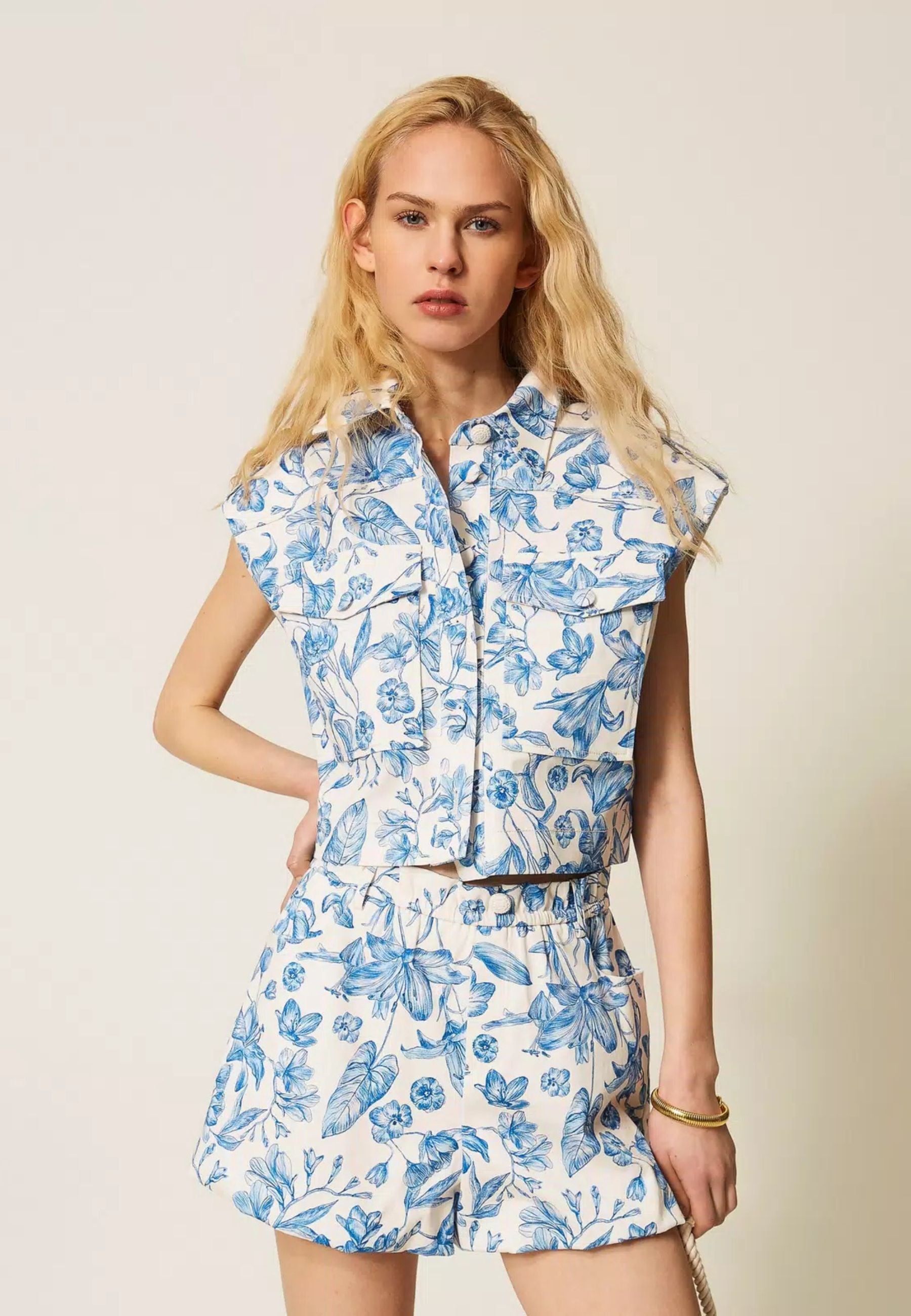 Gilet Corto Actitude Toile de Jouy Donna 