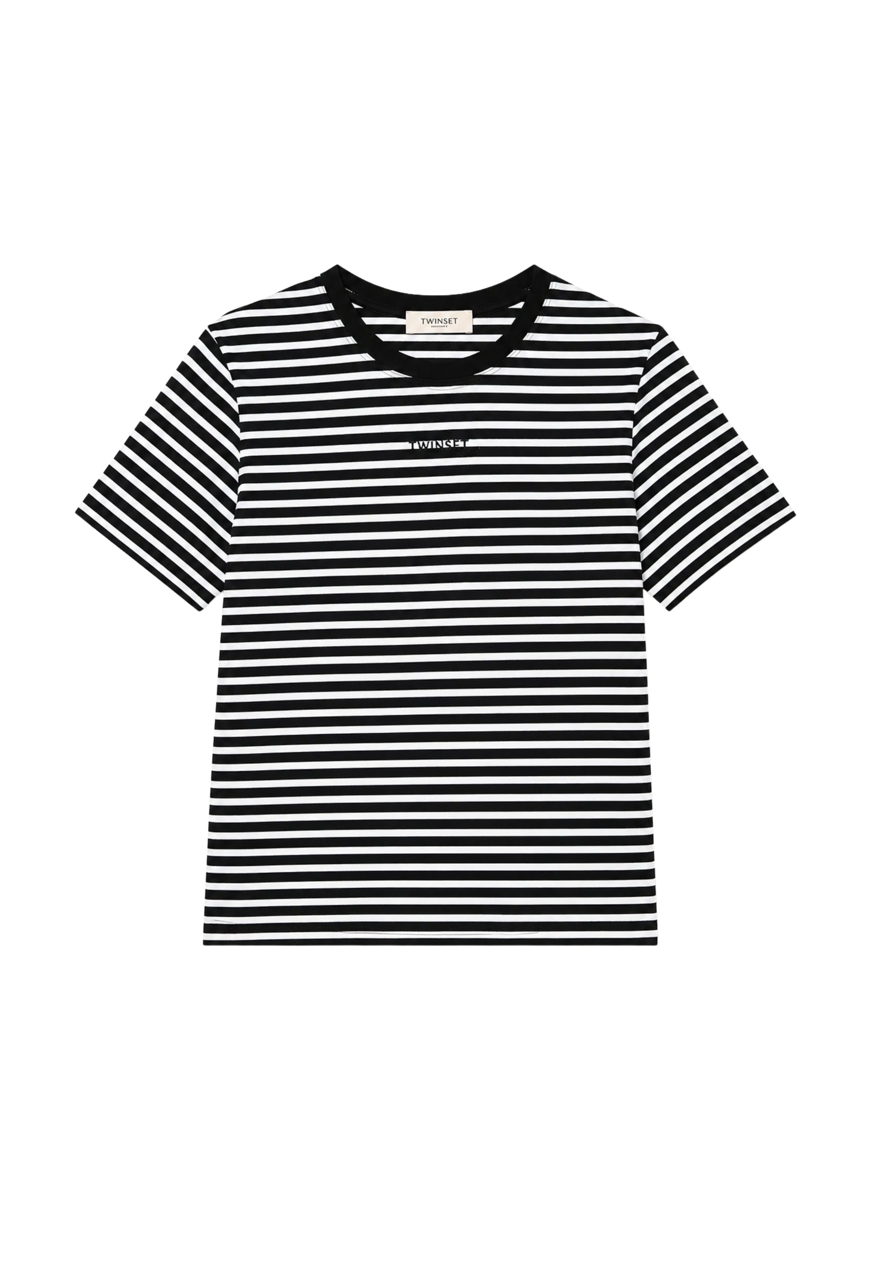 T-shirt Twinset a righe con logo ricamato 