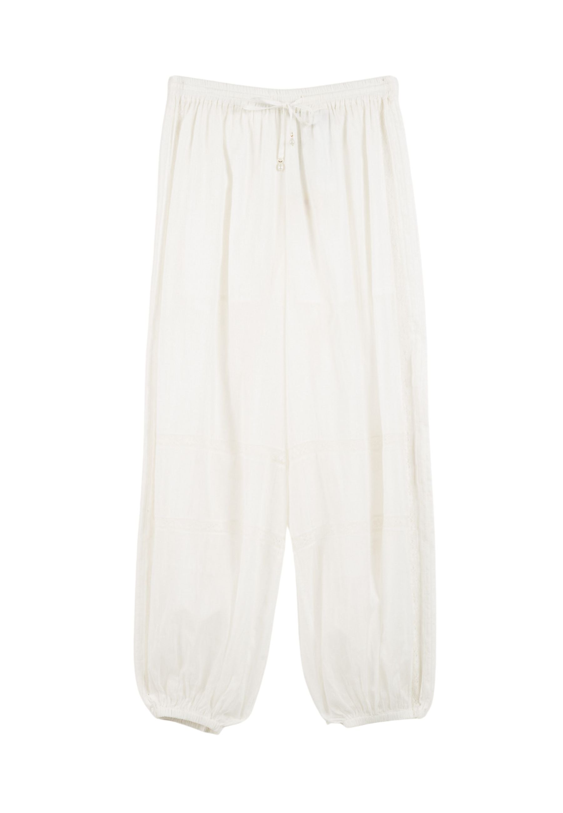 Pantalone Twinset U&B in cotone con inserti in pizzo 