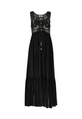Caftano lungo crochet nero - Eleganza boho dal fascino sofisticato