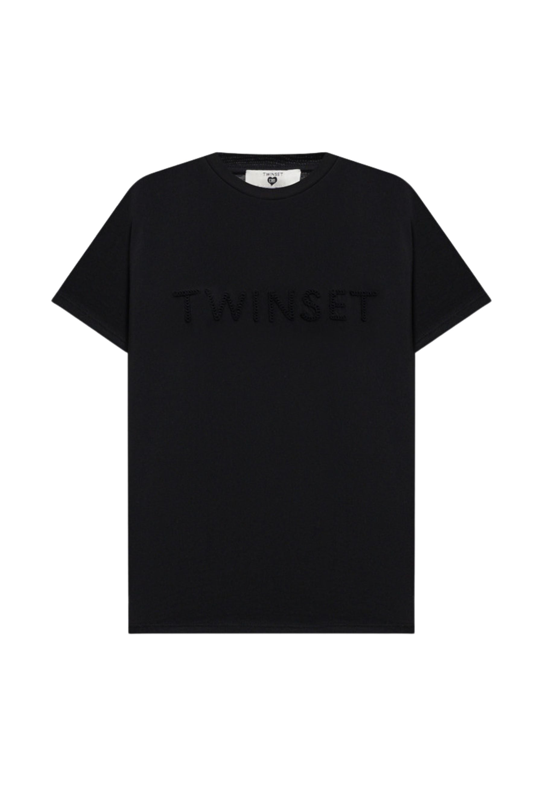 T-shirt Twinset con logo ricamato tono su tono 