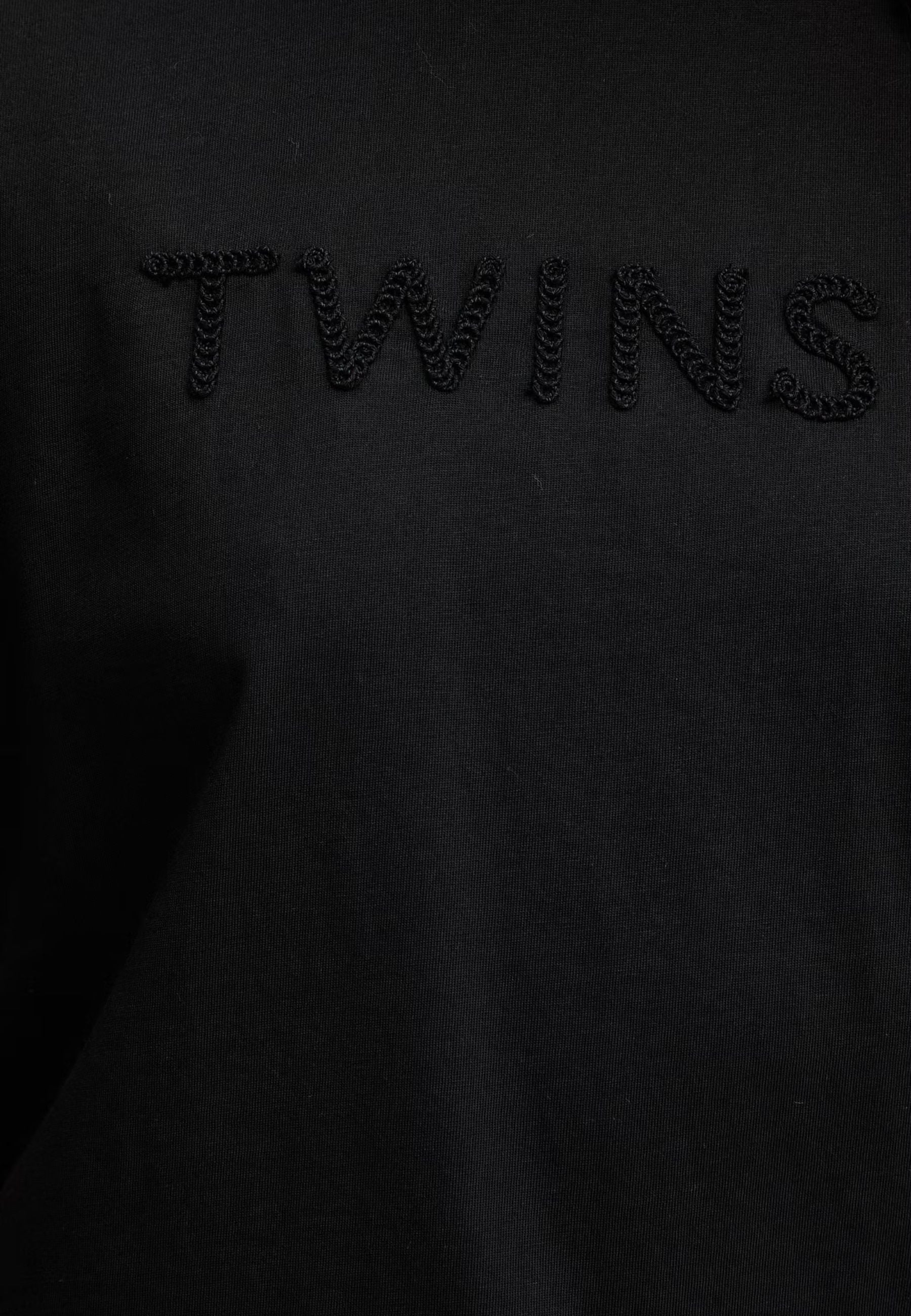 T-shirt Twinset con logo ricamato tono su tono 