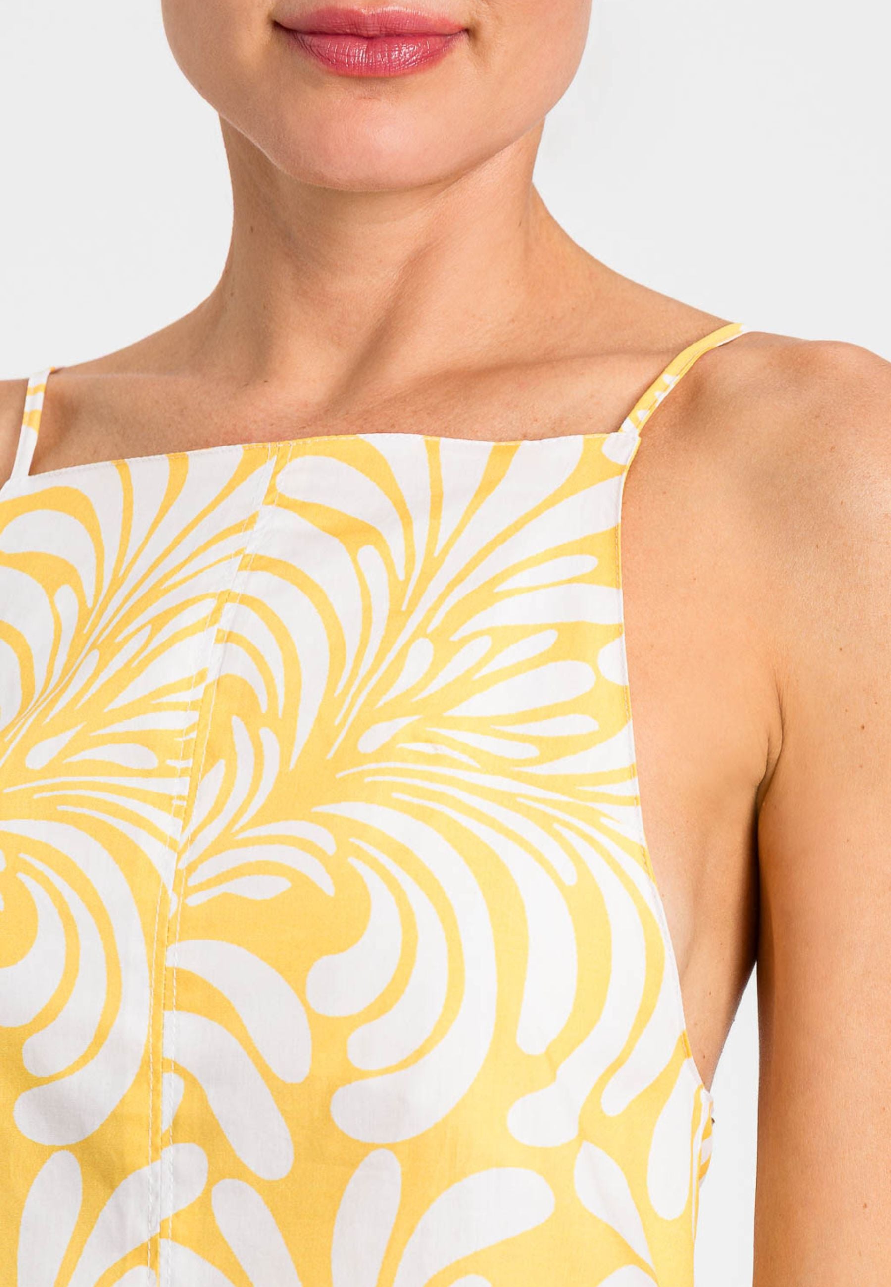 Twinset Abito Corto in Popeline di Cotone con Stampa Botanica 