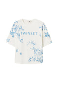 Twinset Toile de Jouy T-Shirt with Logo Lettering