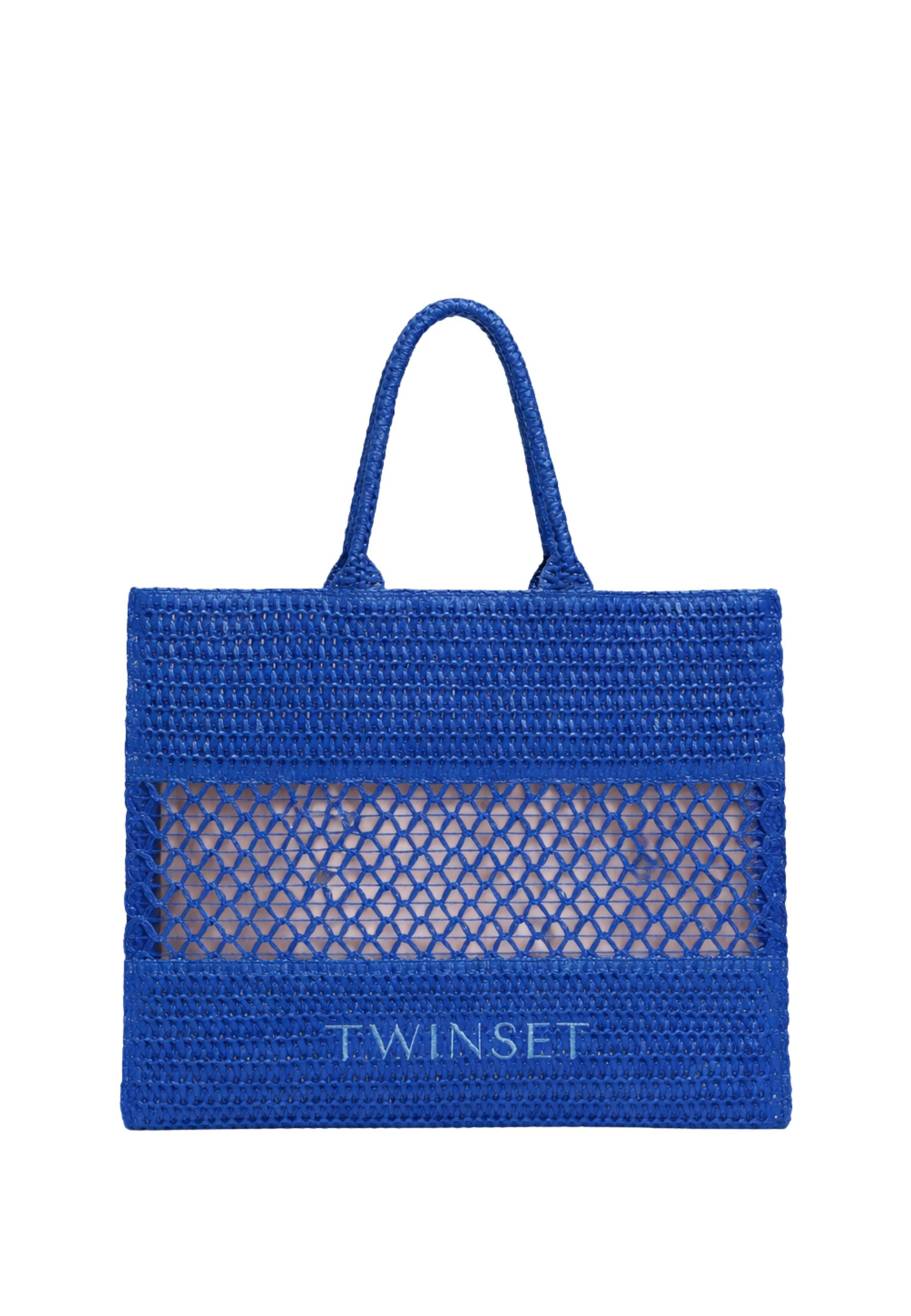 Borsa Twinset effetto intrecciato con logo frontale 
