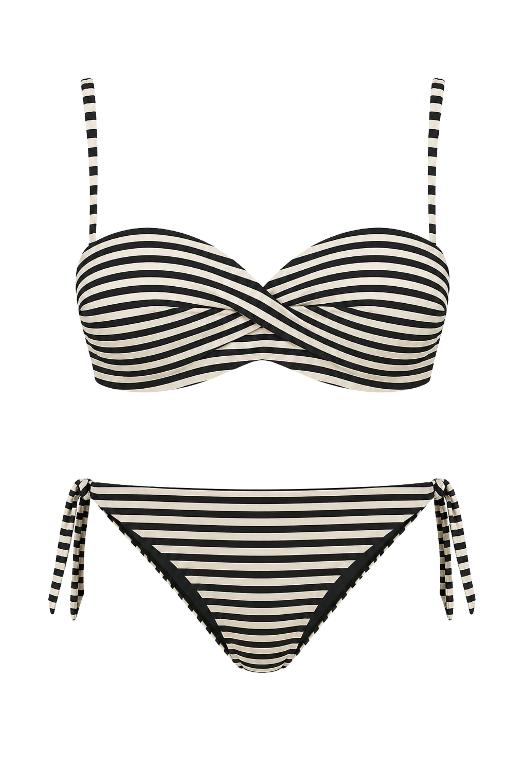 Bikini fascia con tanga reversibile a laccetti 
