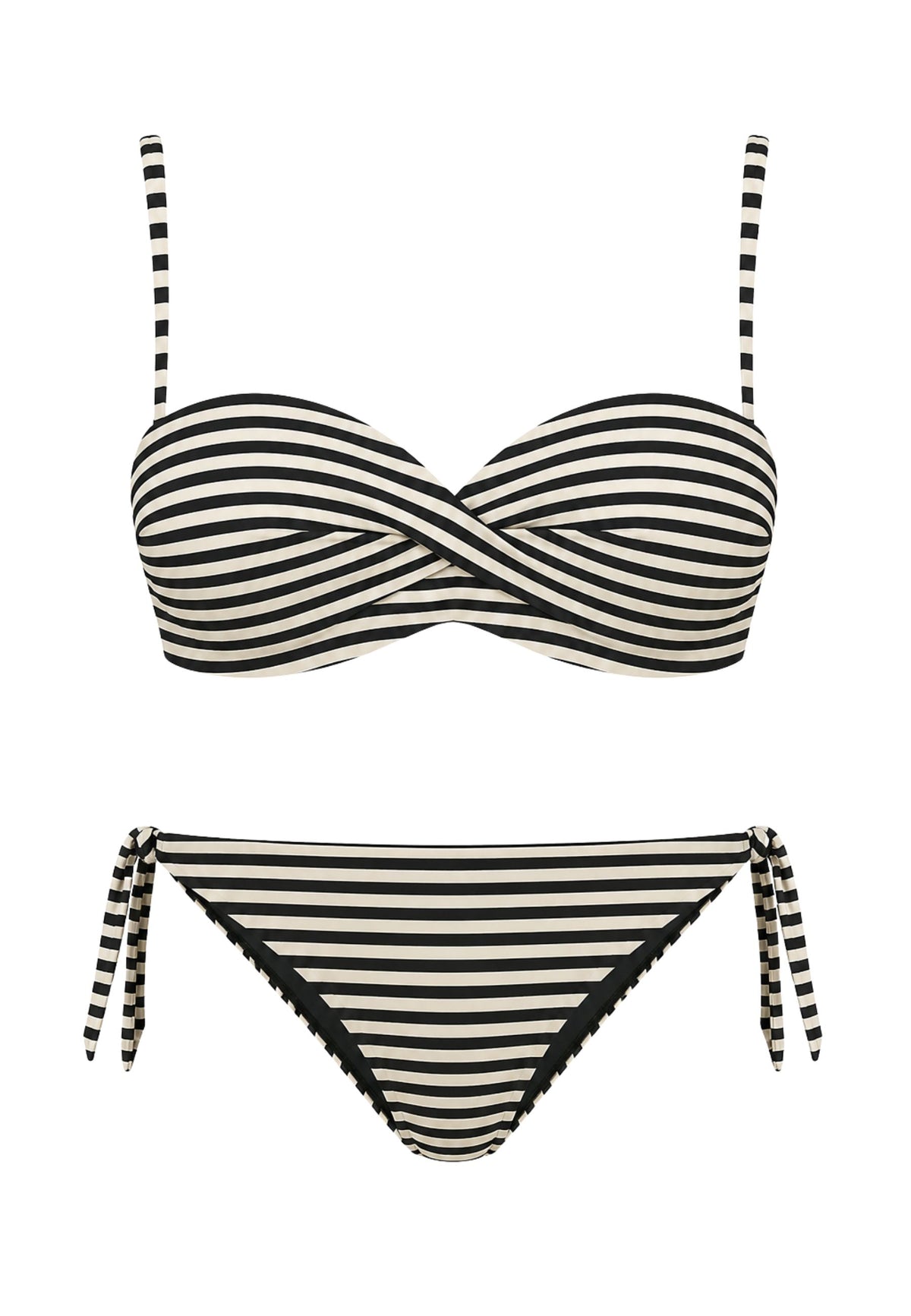 Bikini fascia con tanga reversibile a laccetti 