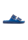 Flache Sandalen mit Maxi-Juwelenschnallen
