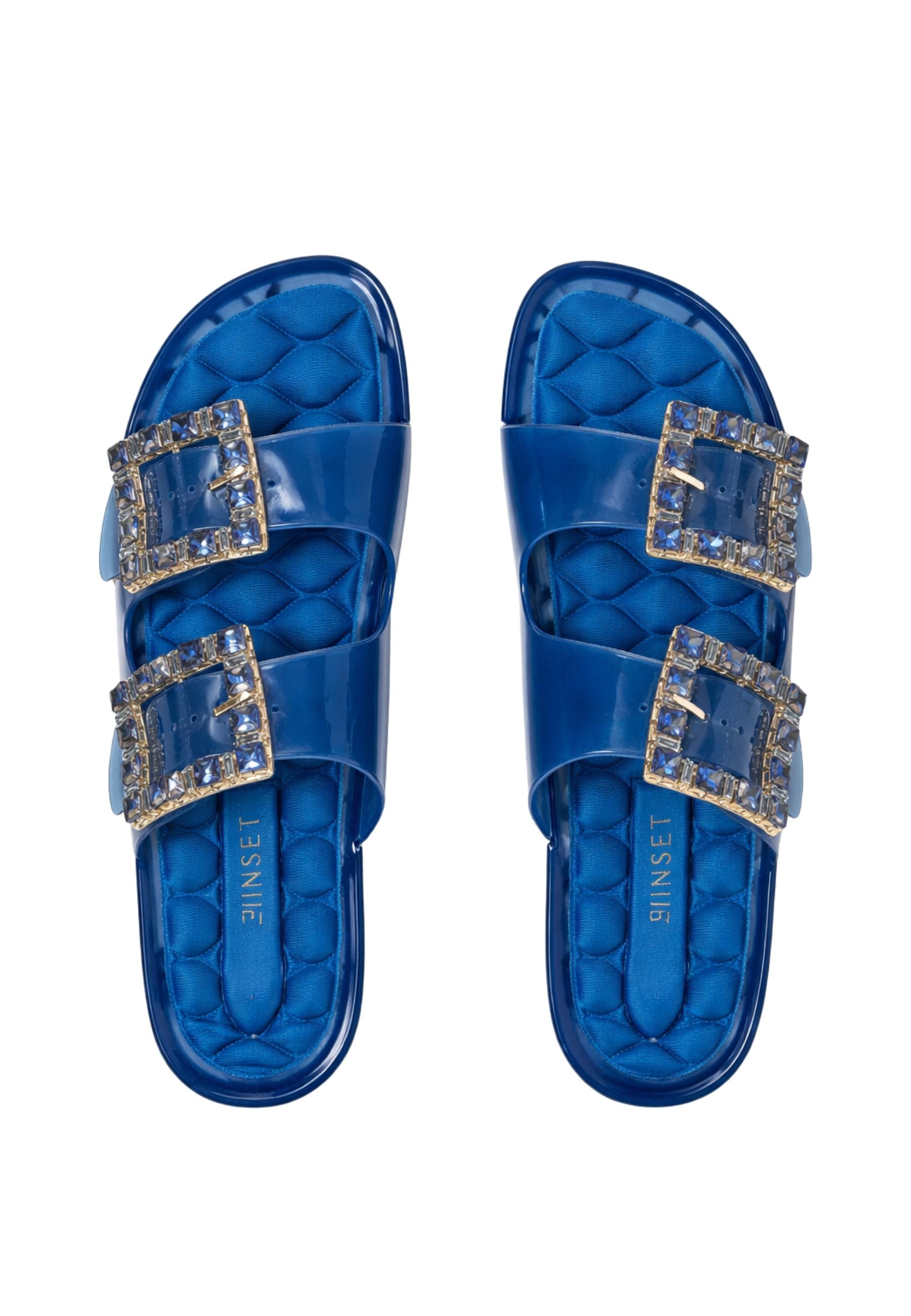 Sandali flat con maxi fibbie gioiello 