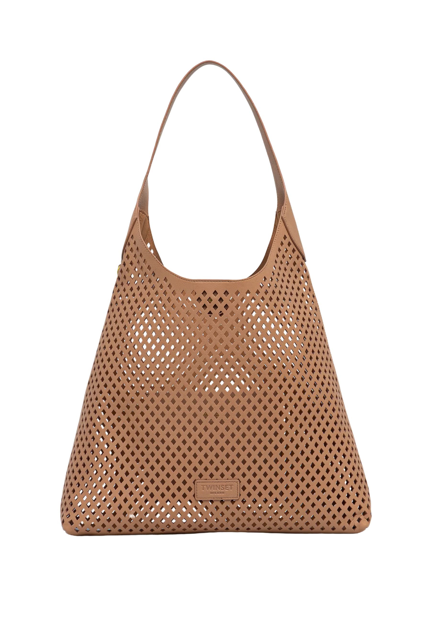 Borsa Shopper Grande in Vera Pelle Traforata 