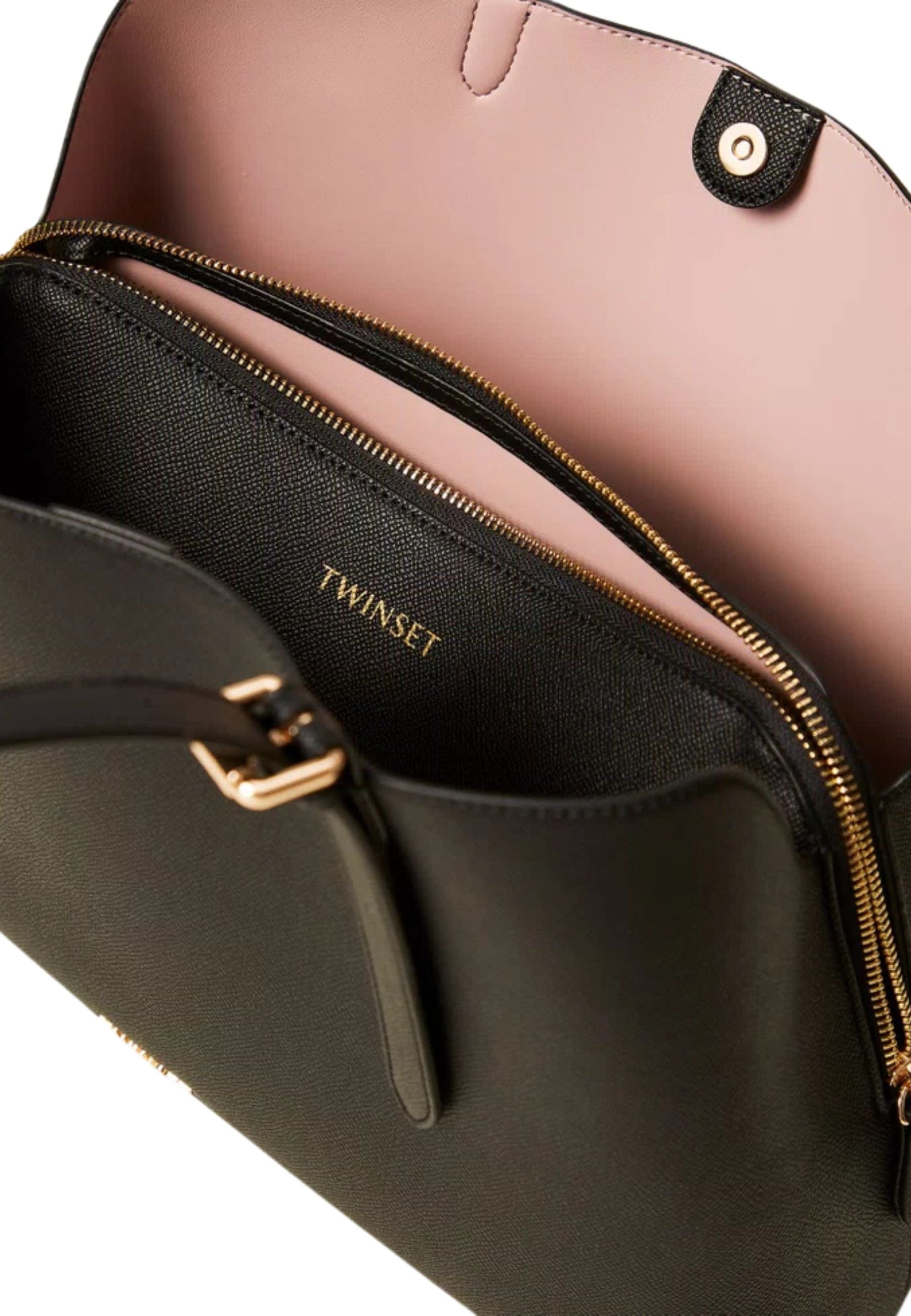 Borsa Tote Bicolor Effetto Pelle Martellata con Fibbie Regolabili 