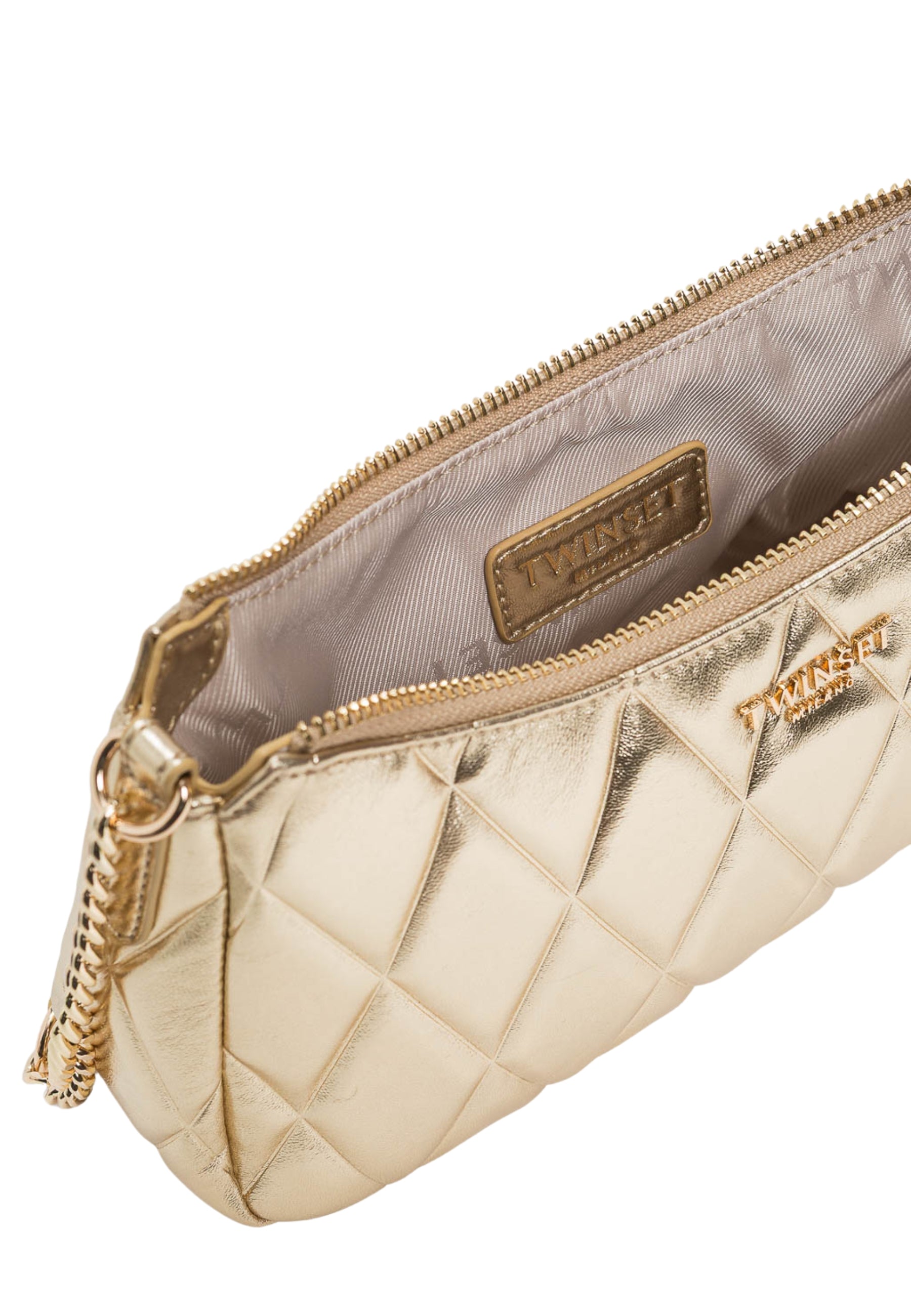 Borsa a Tracolla Twinset Quilted Oro 