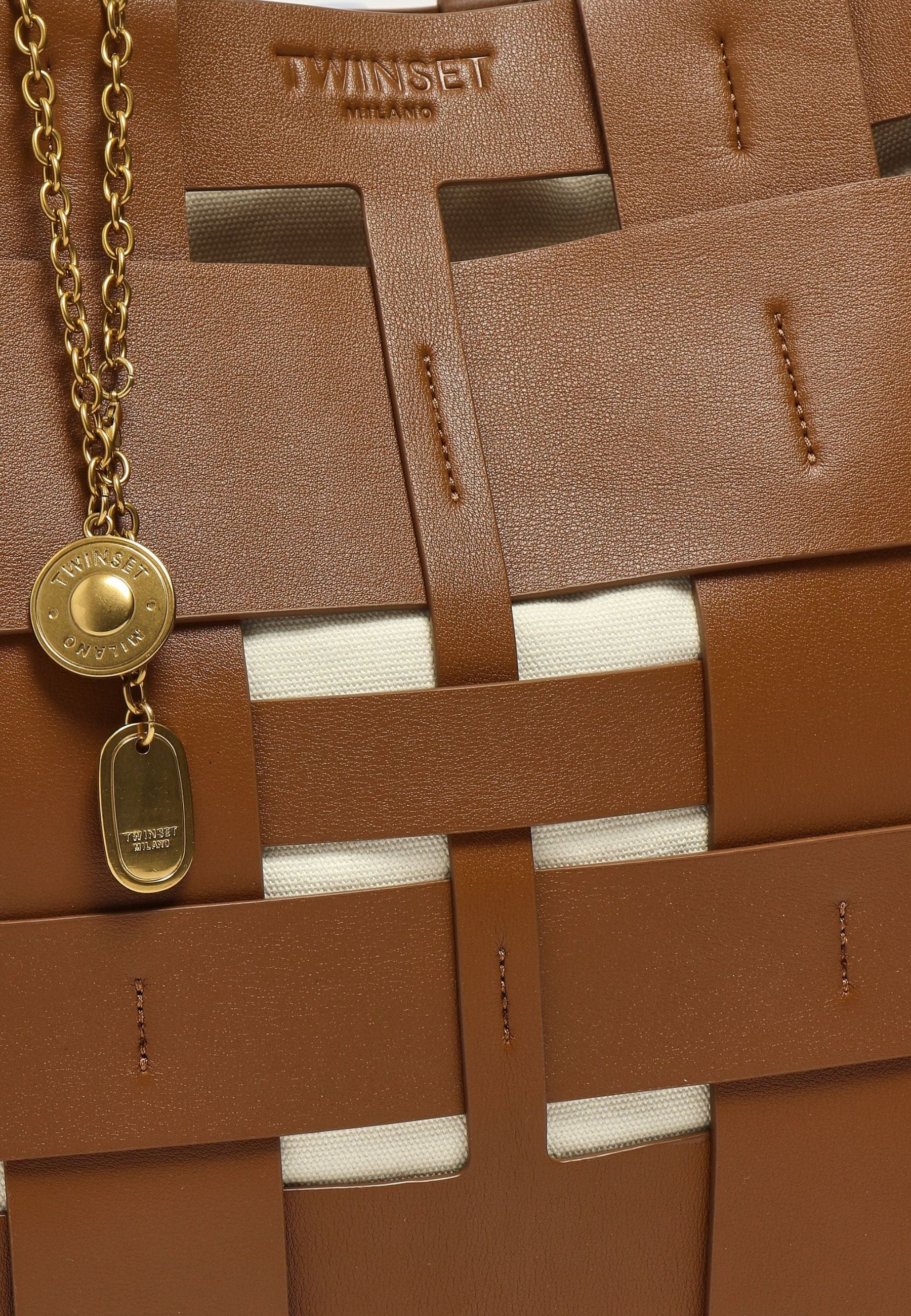 Borsa Tote Intrecciata con Tracolla 