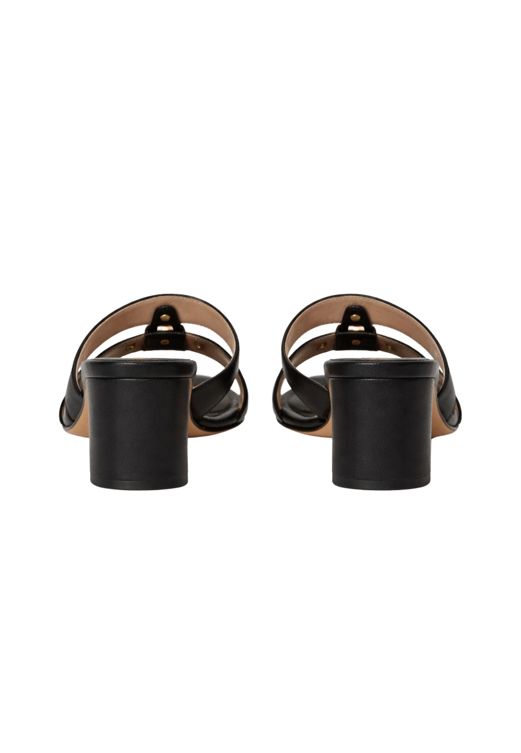 Sandali mules in pelle con logo 